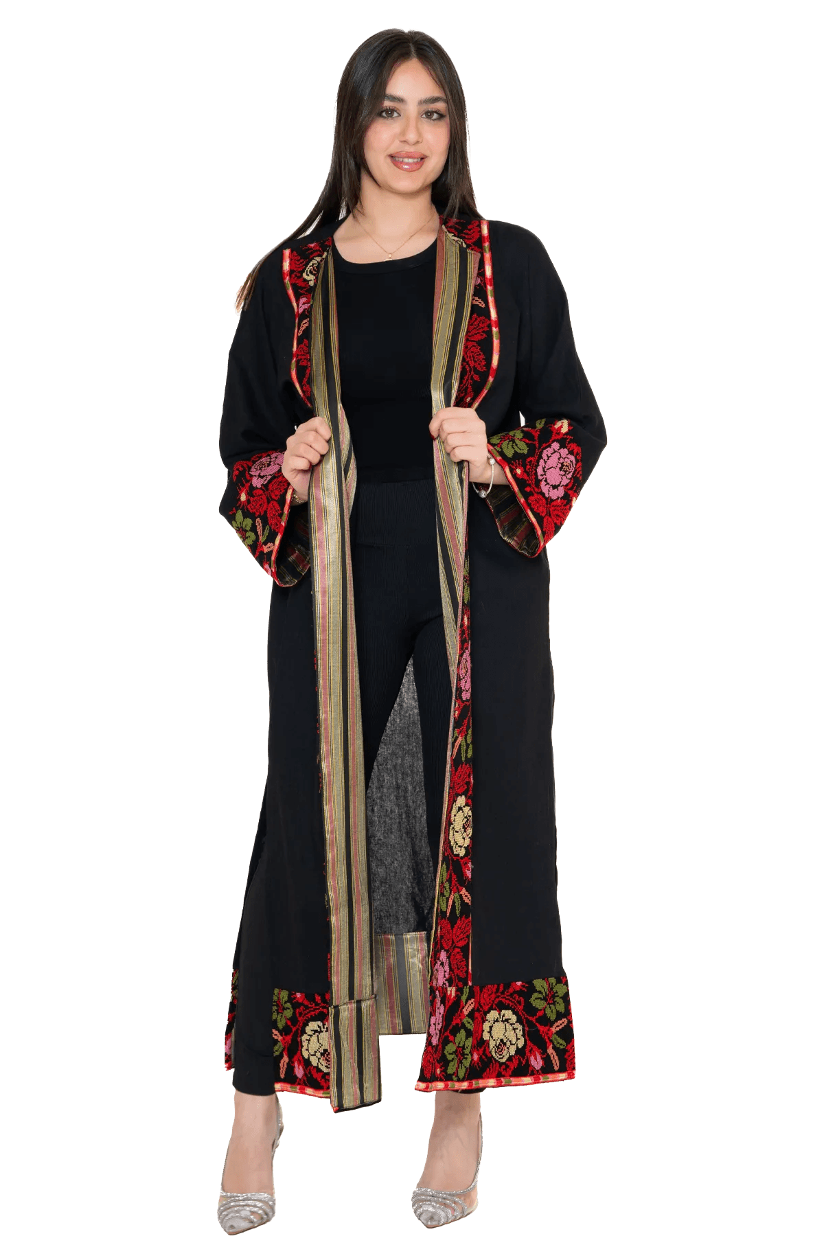 Machine embroidered Bisht with Saya