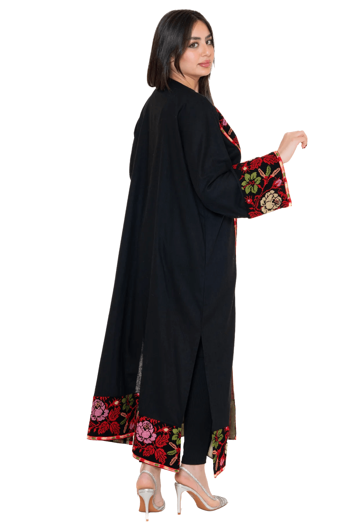 Machine embroidered Bisht with Saya
