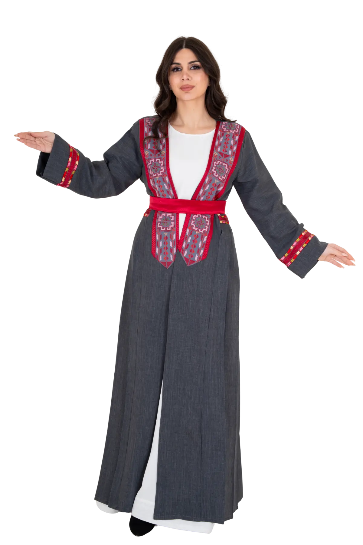 Machine embroidered stylish Bisht