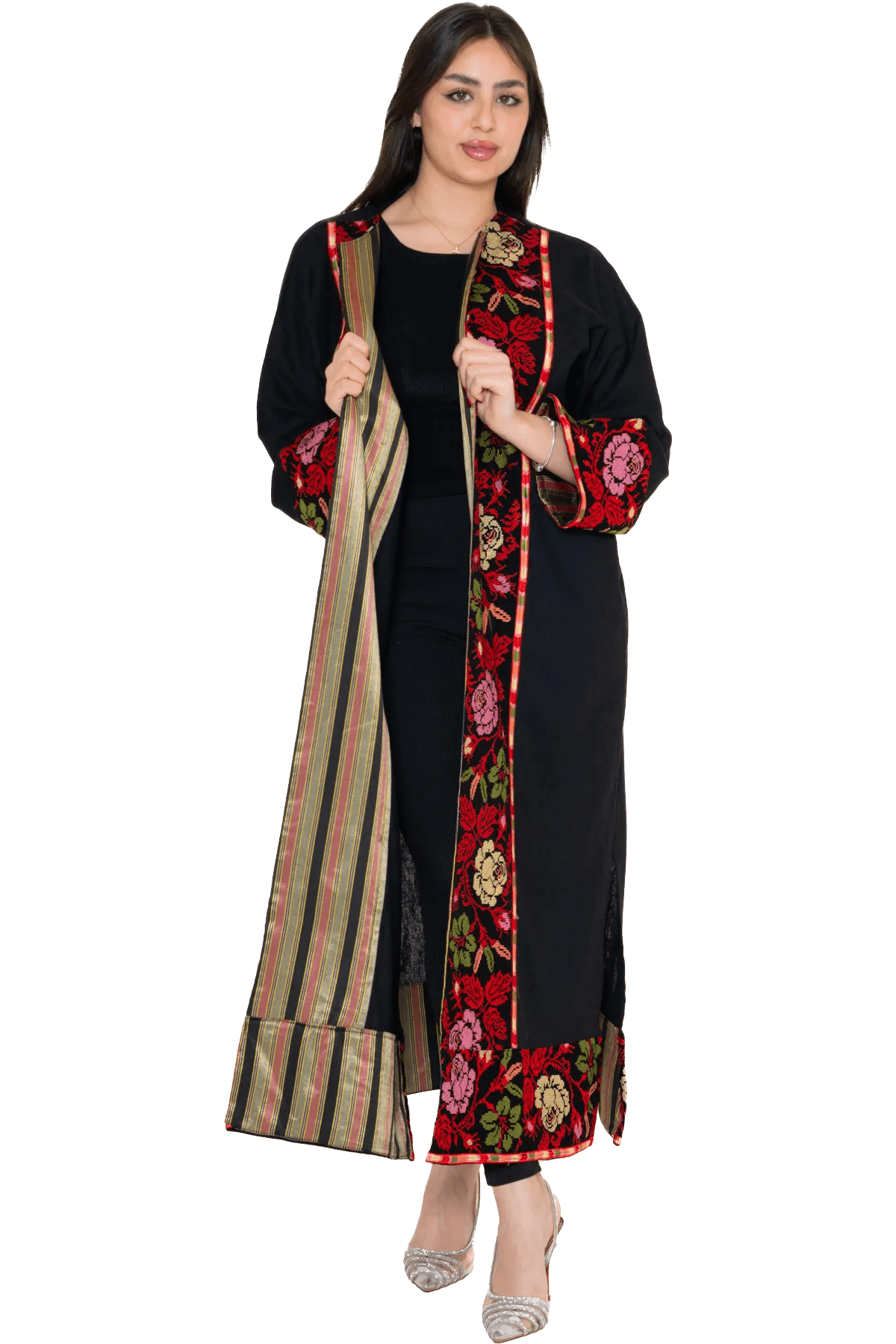 Machine embroidered Bisht with Saya
