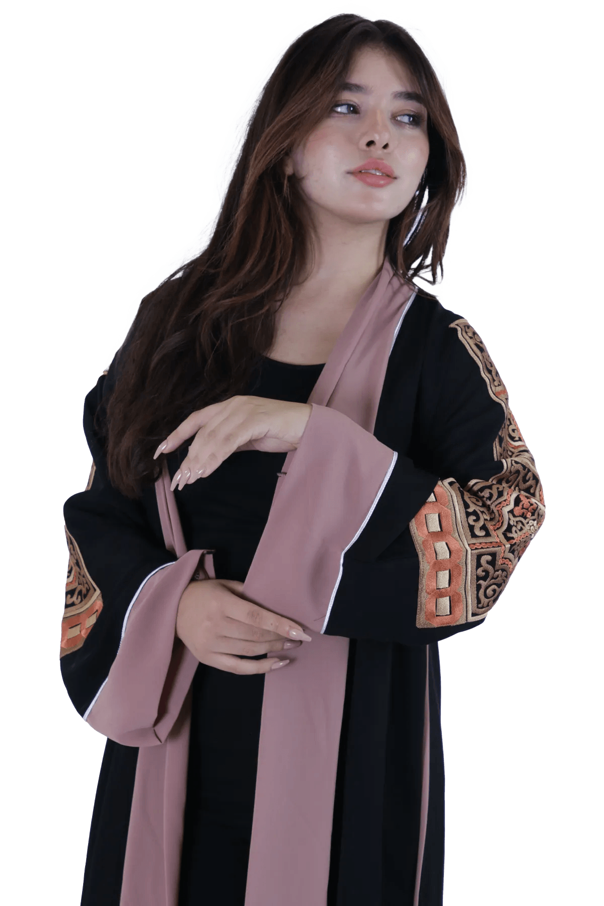 Opened embroidered Abaya
