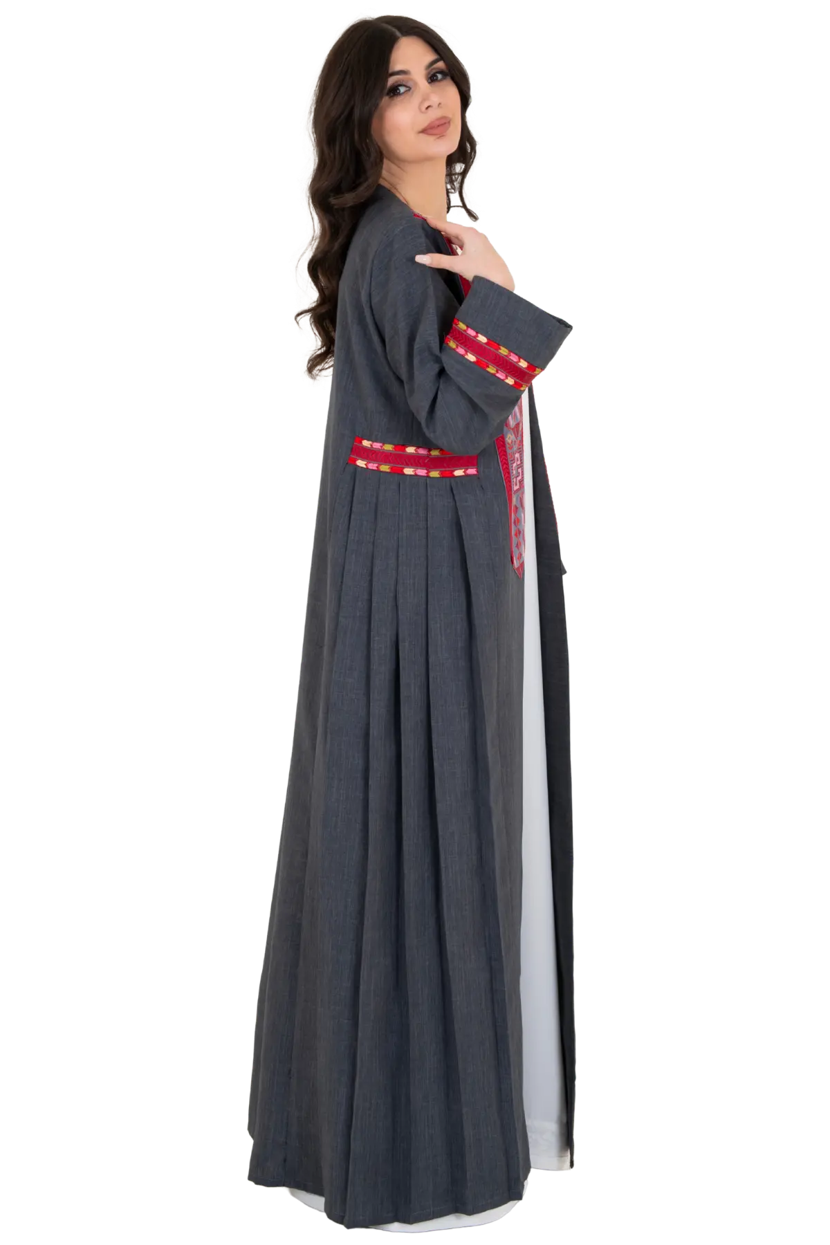 Machine embroidered stylish Bisht