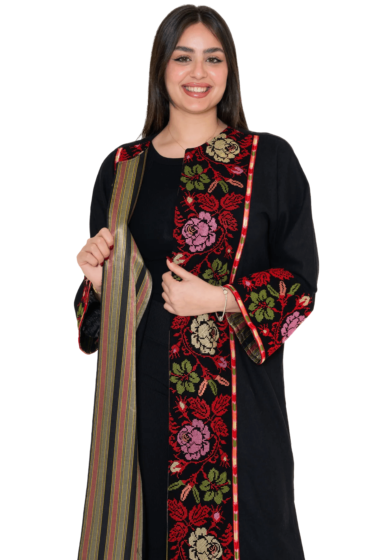 Machine embroidered Bisht with Saya