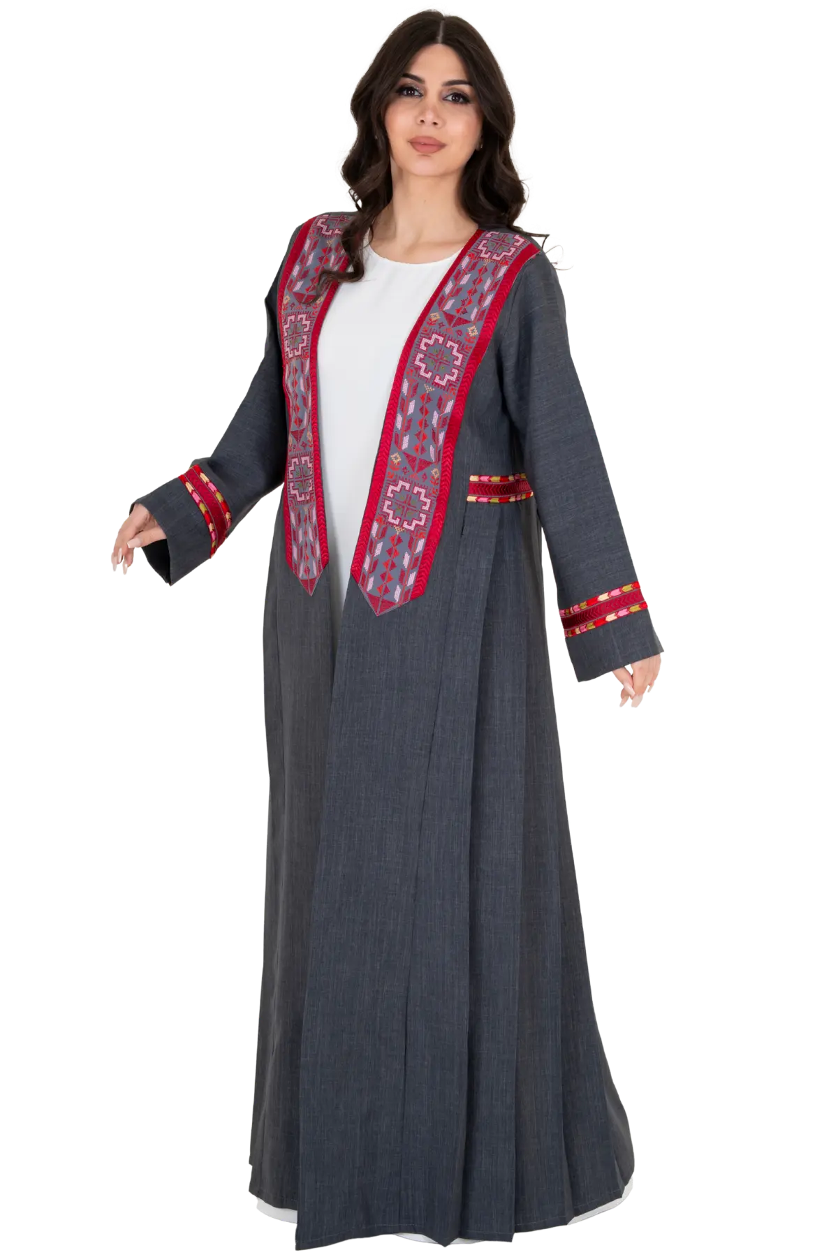Machine embroidered stylish Bisht