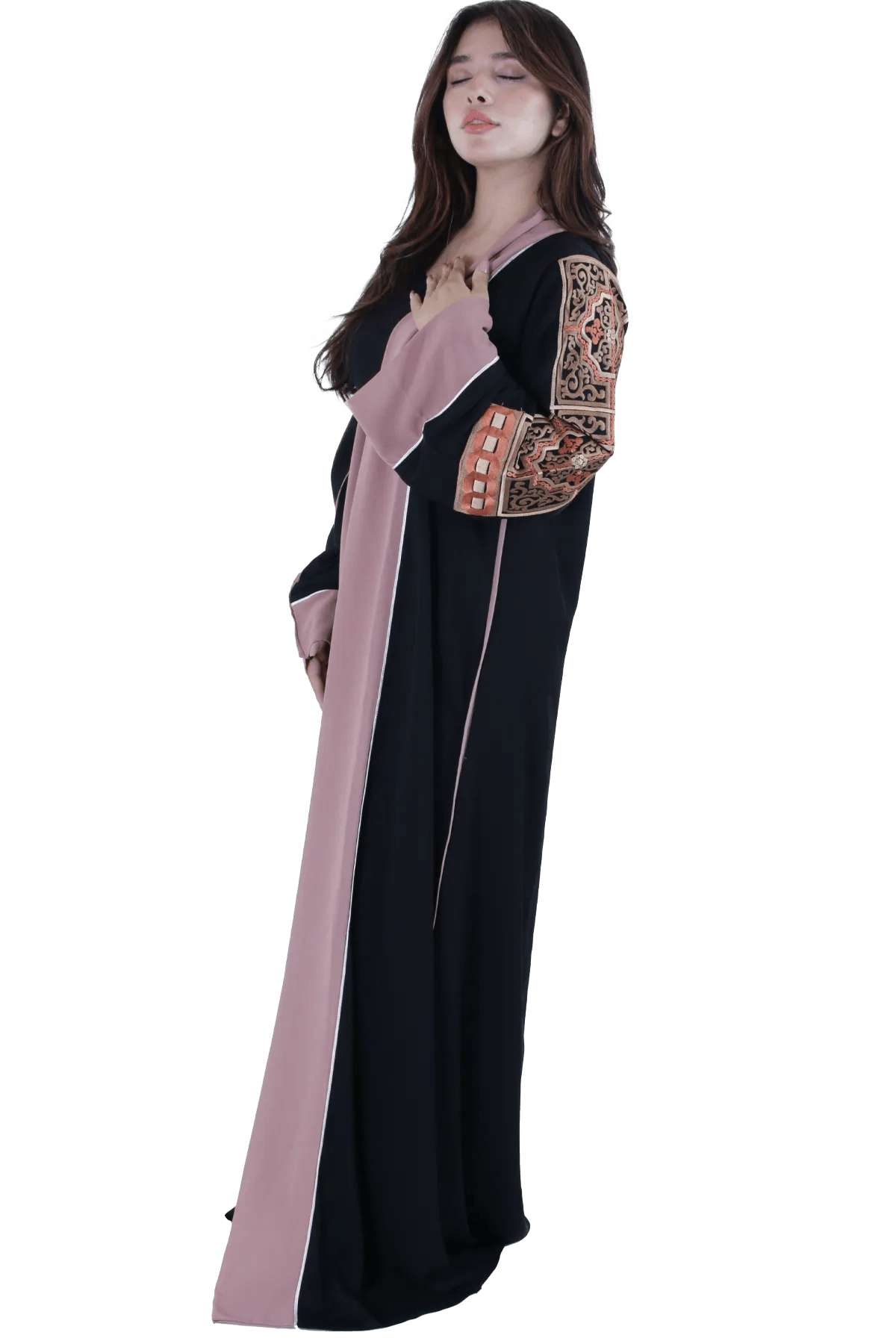 Opened embroidered Abaya