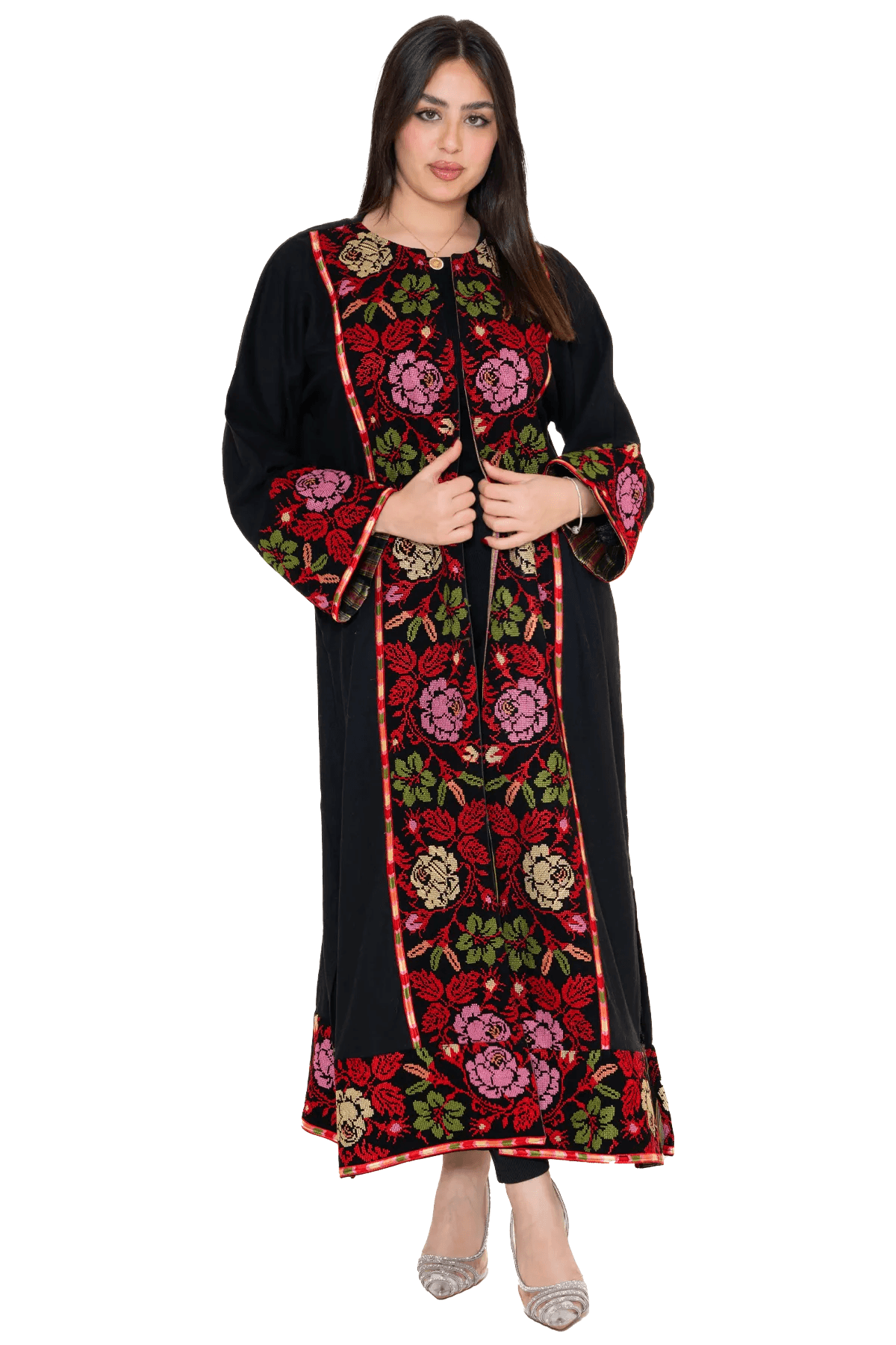 Machine embroidered Bisht with Saya