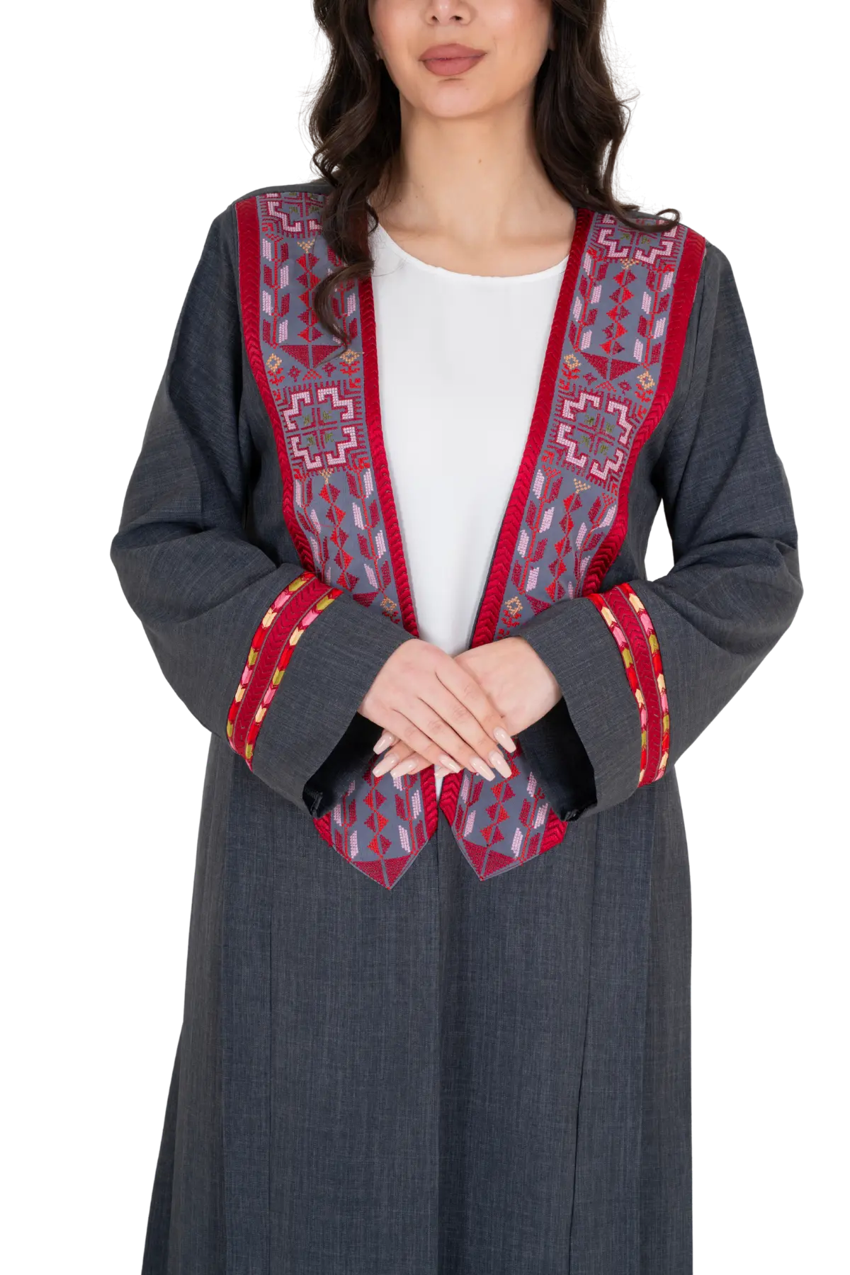 Machine embroidered stylish Bisht