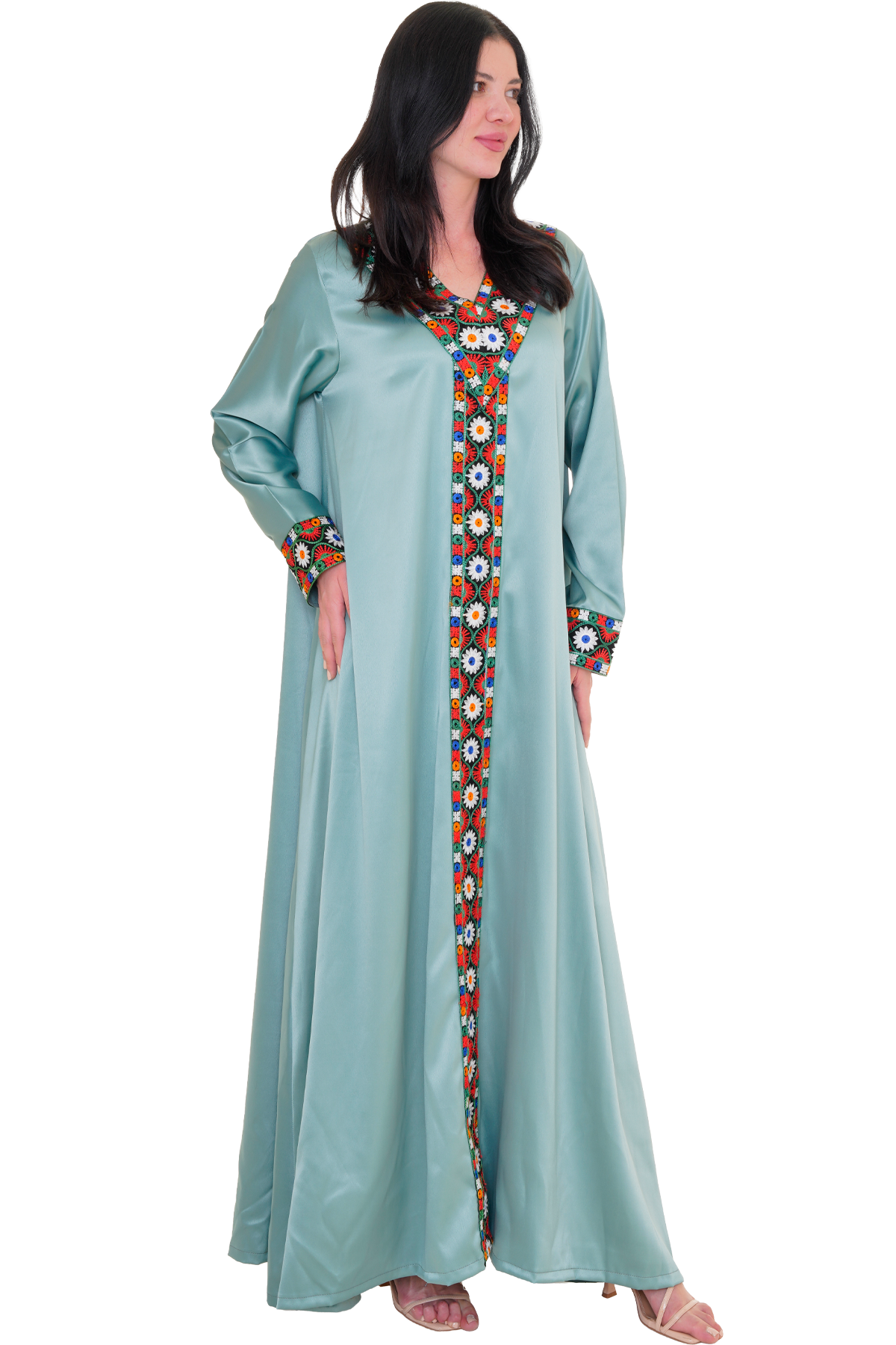 Machine stitched Satin Thoub