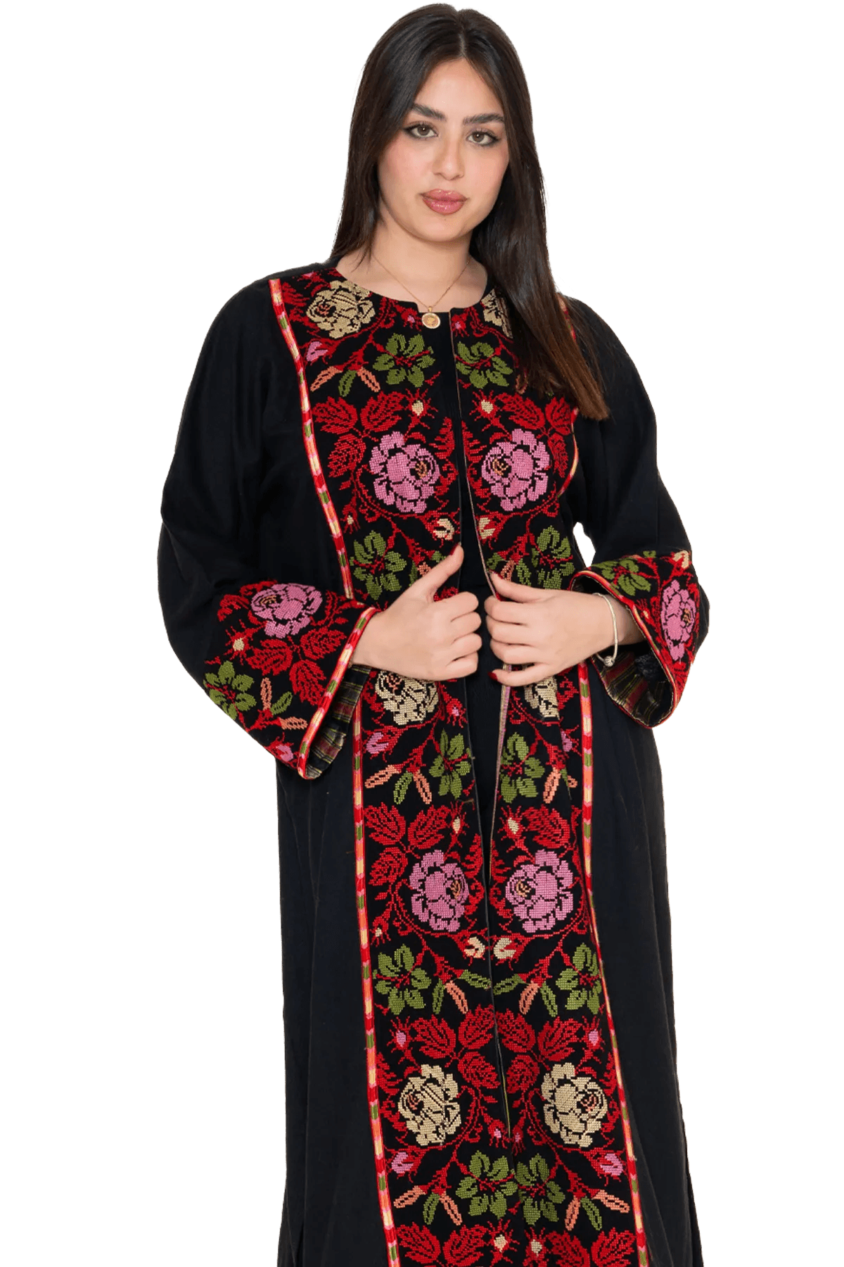 Machine embroidered Bisht with Saya