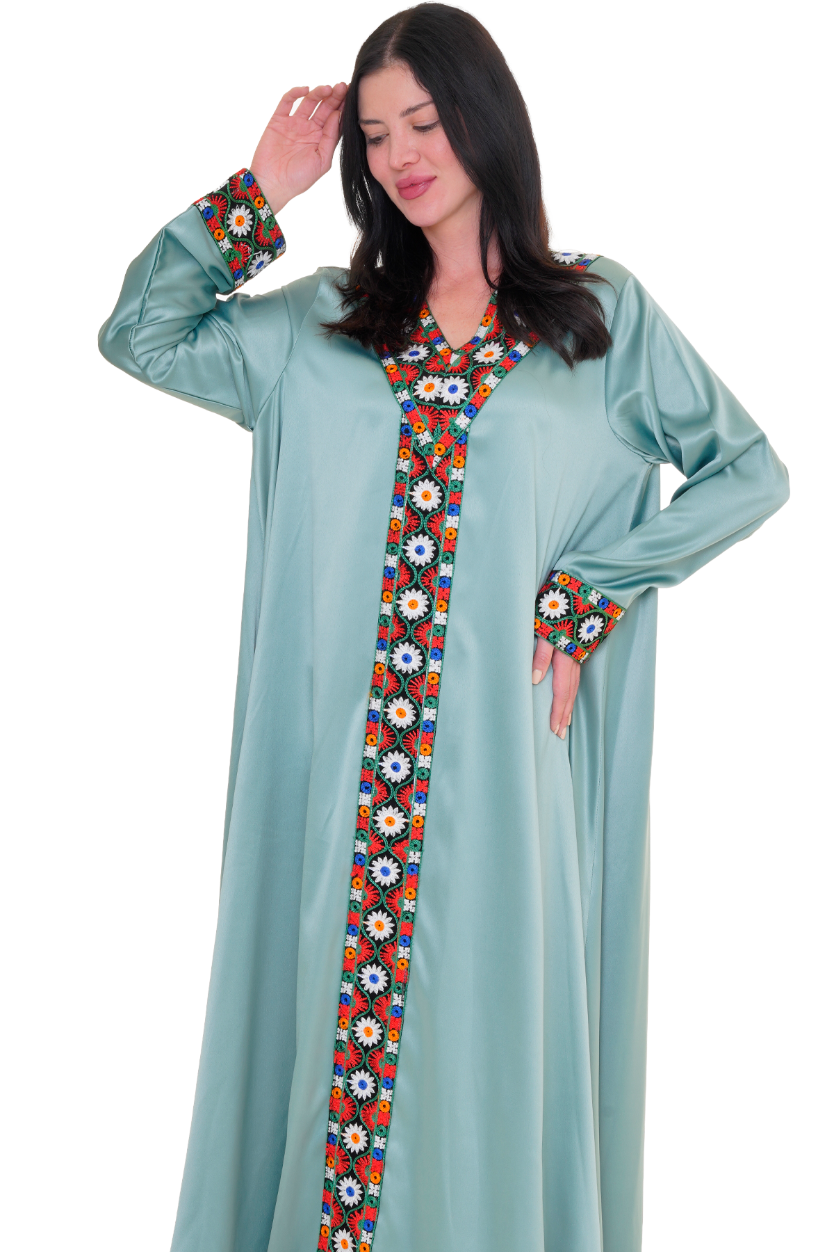 Machine stitched Satin Thoub