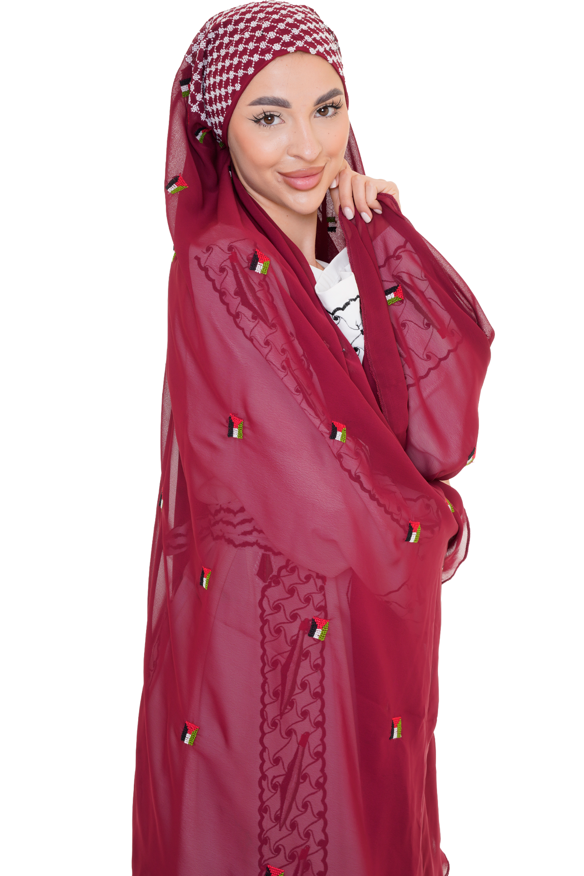 Palestinian Hand-Embroidered Shawl