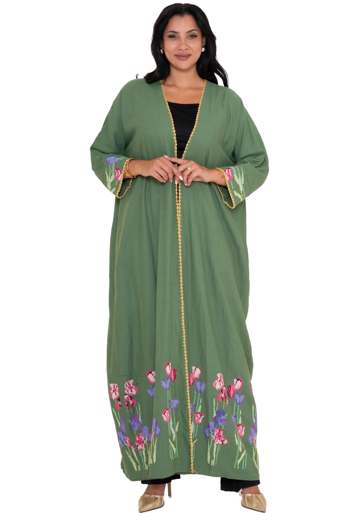 Linen Hand-Embroidered Bisht