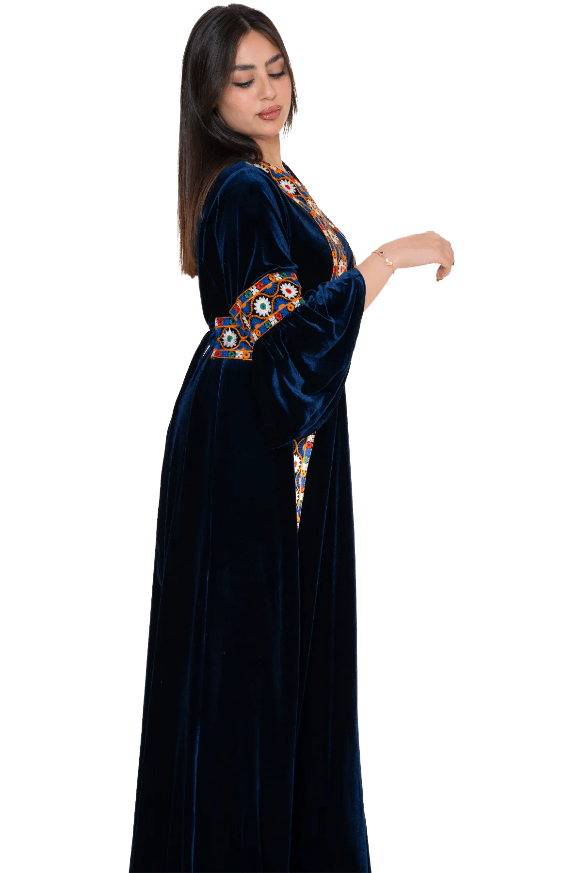 Velvet Machine-embroidered dress