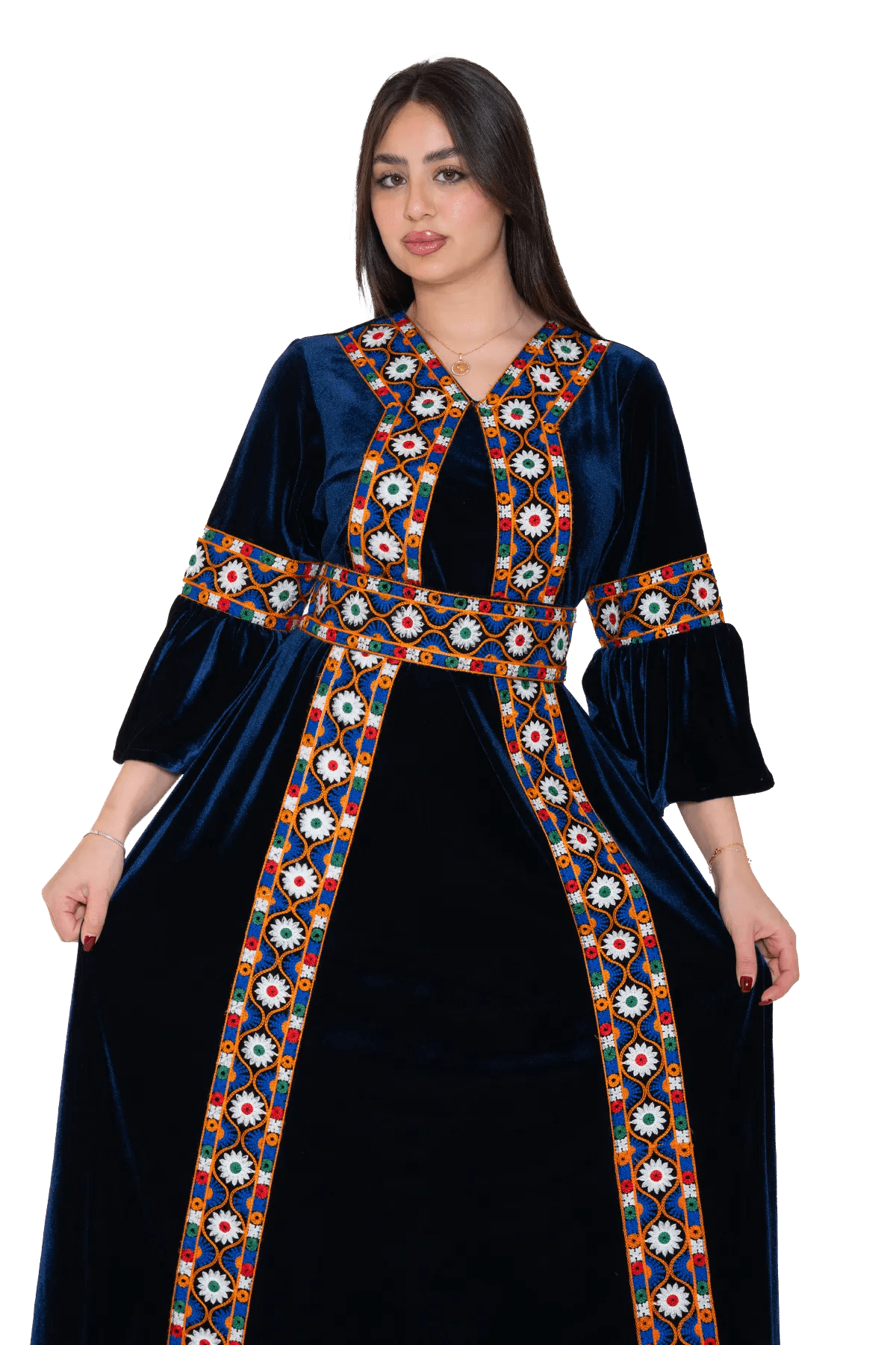Velvet Machine-embroidered dress