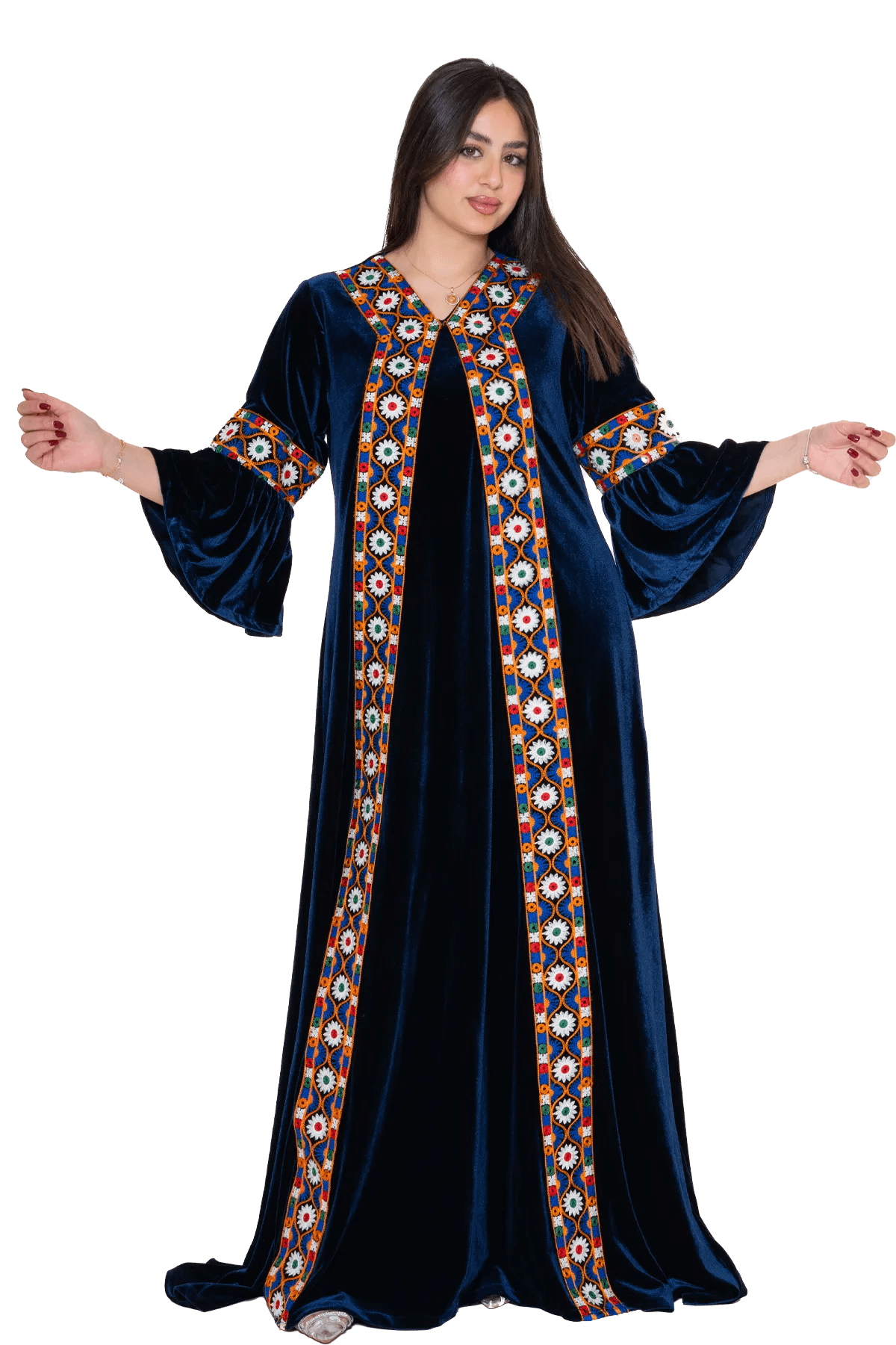 Velvet Machine-embroidered dress