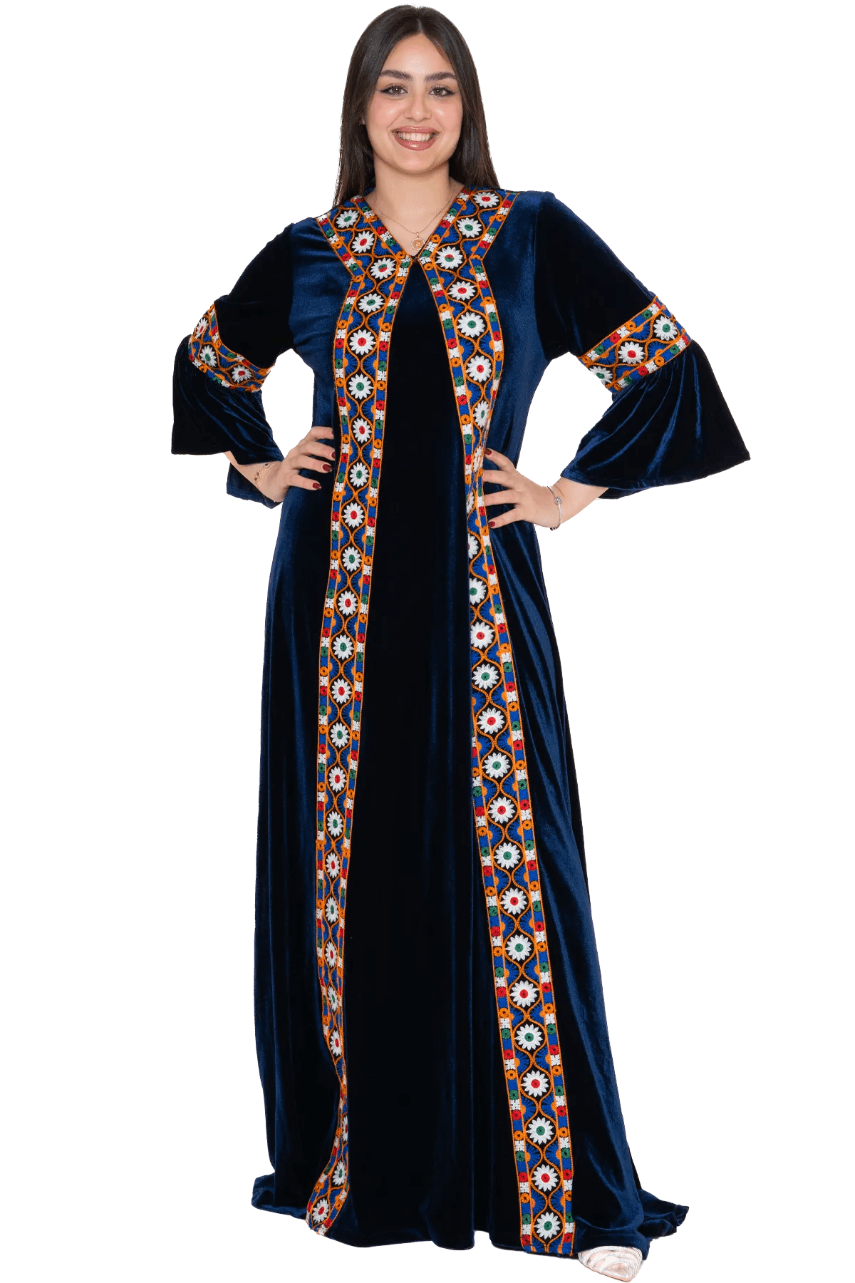 Velvet Machine-embroidered dress
