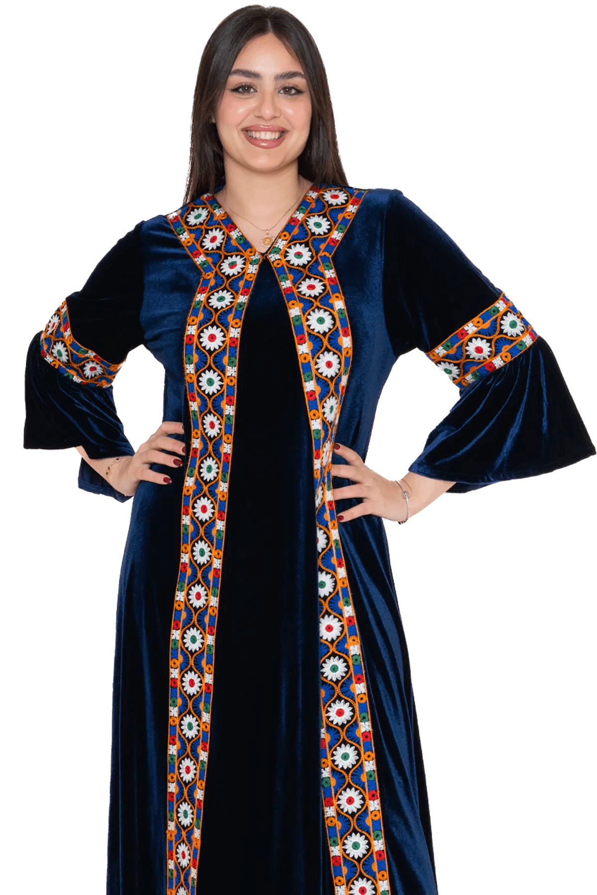 Velvet Machine-embroidered dress