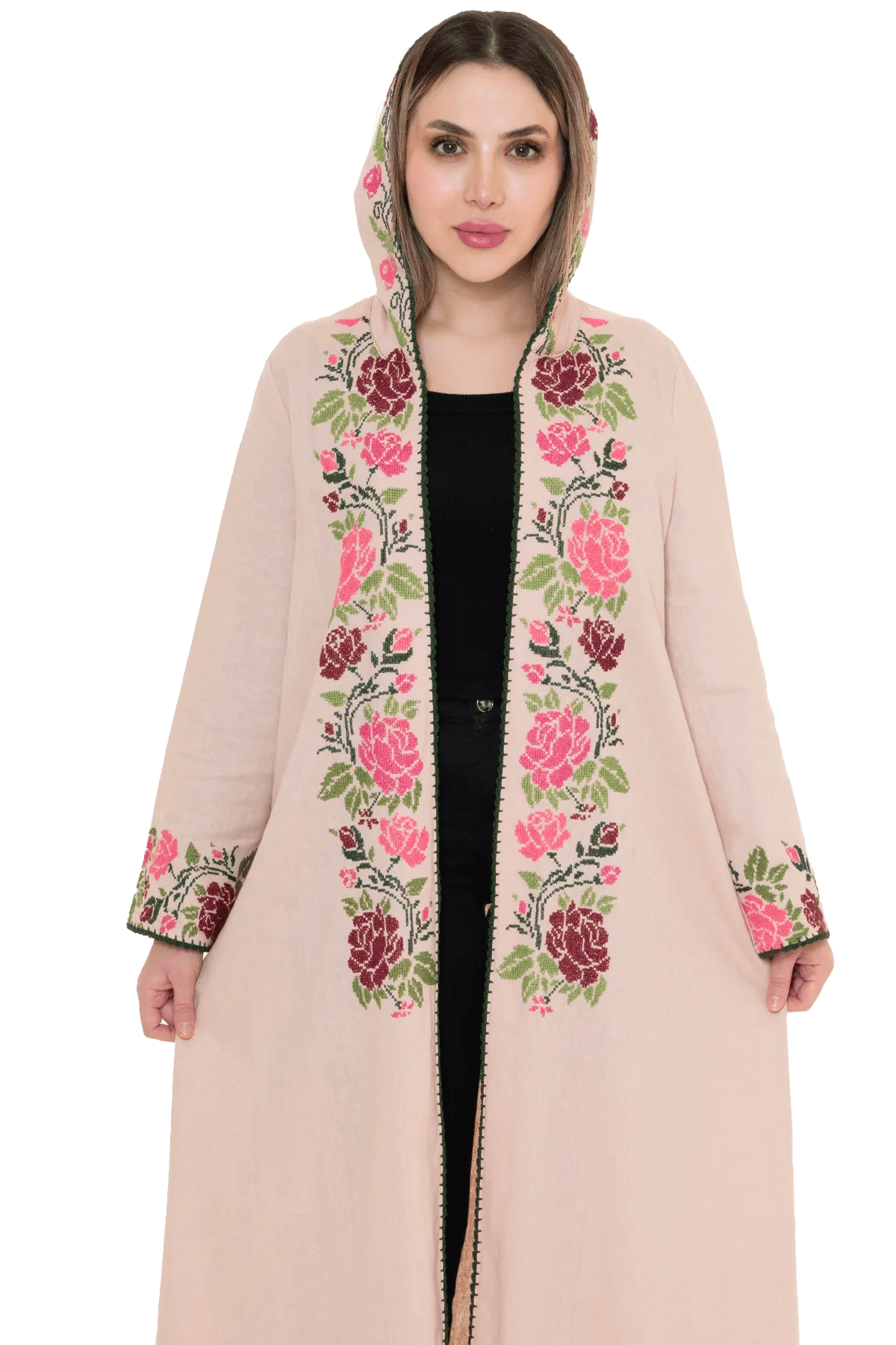 Hand embroidered Hoodie Bisht