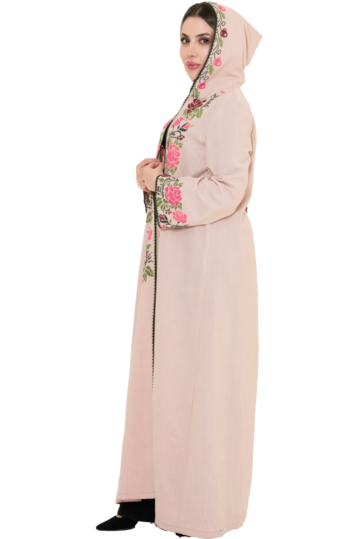 Hand embroidered Hoodie Bisht