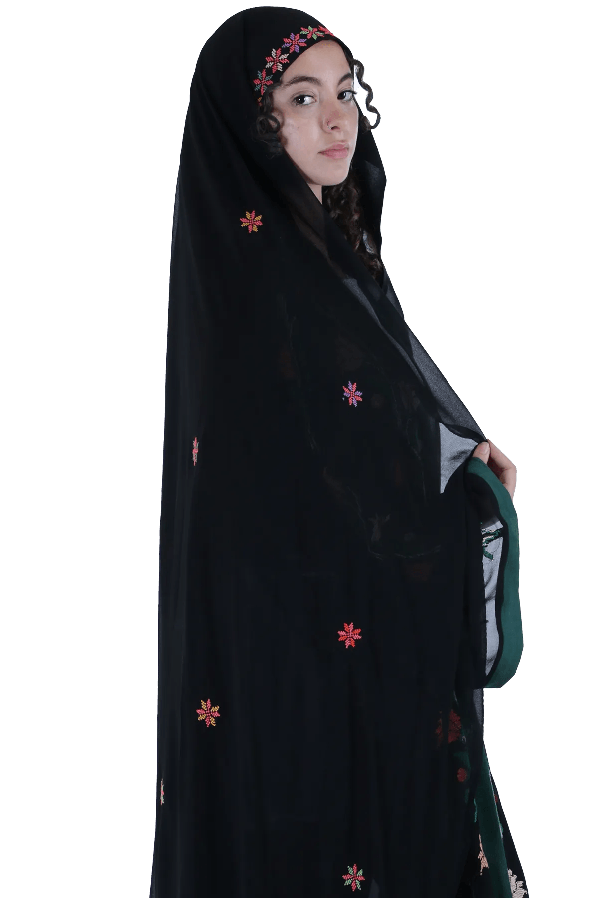 Hand embroidered head shawl