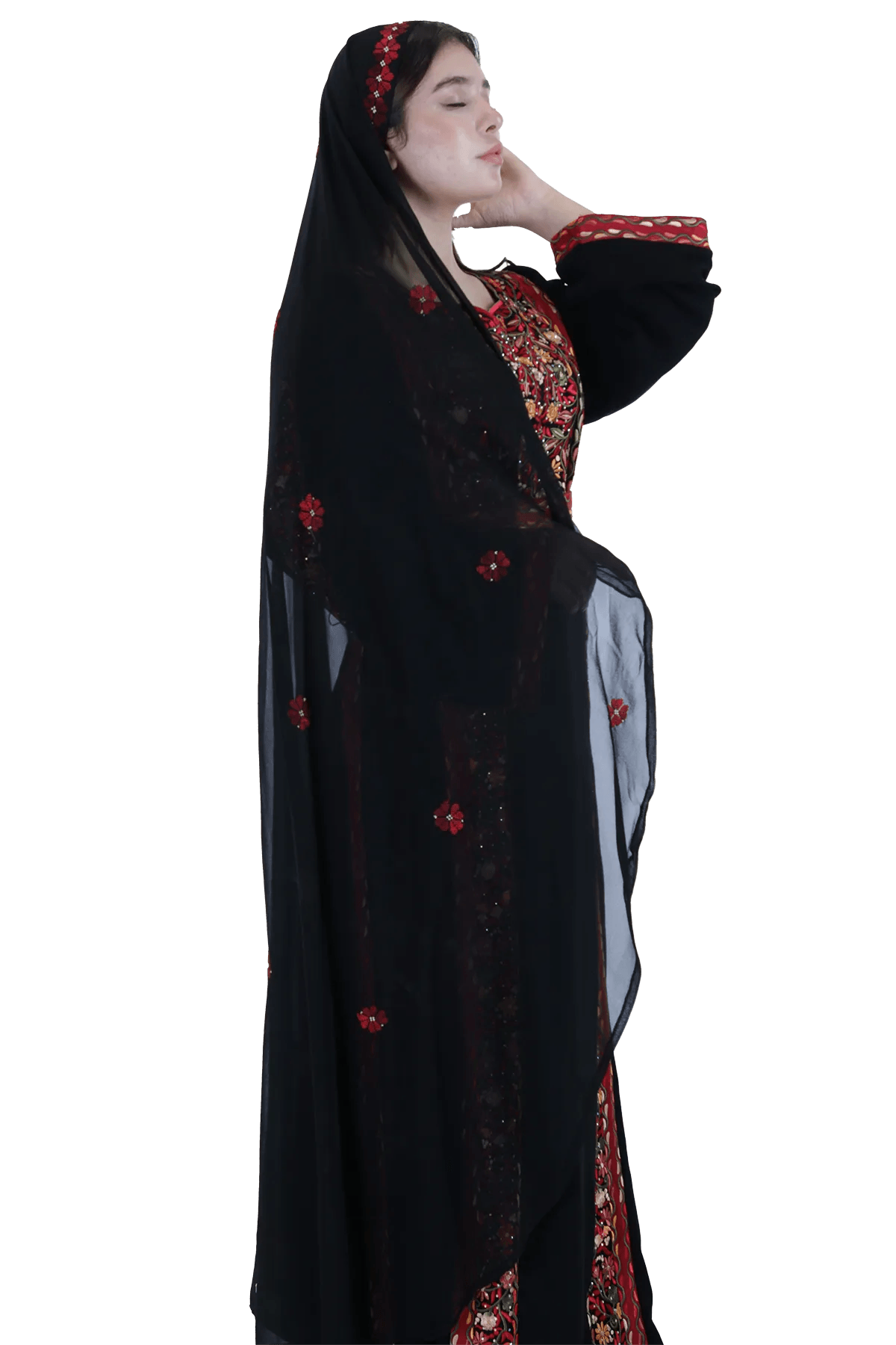 Hand embroidered head shawl