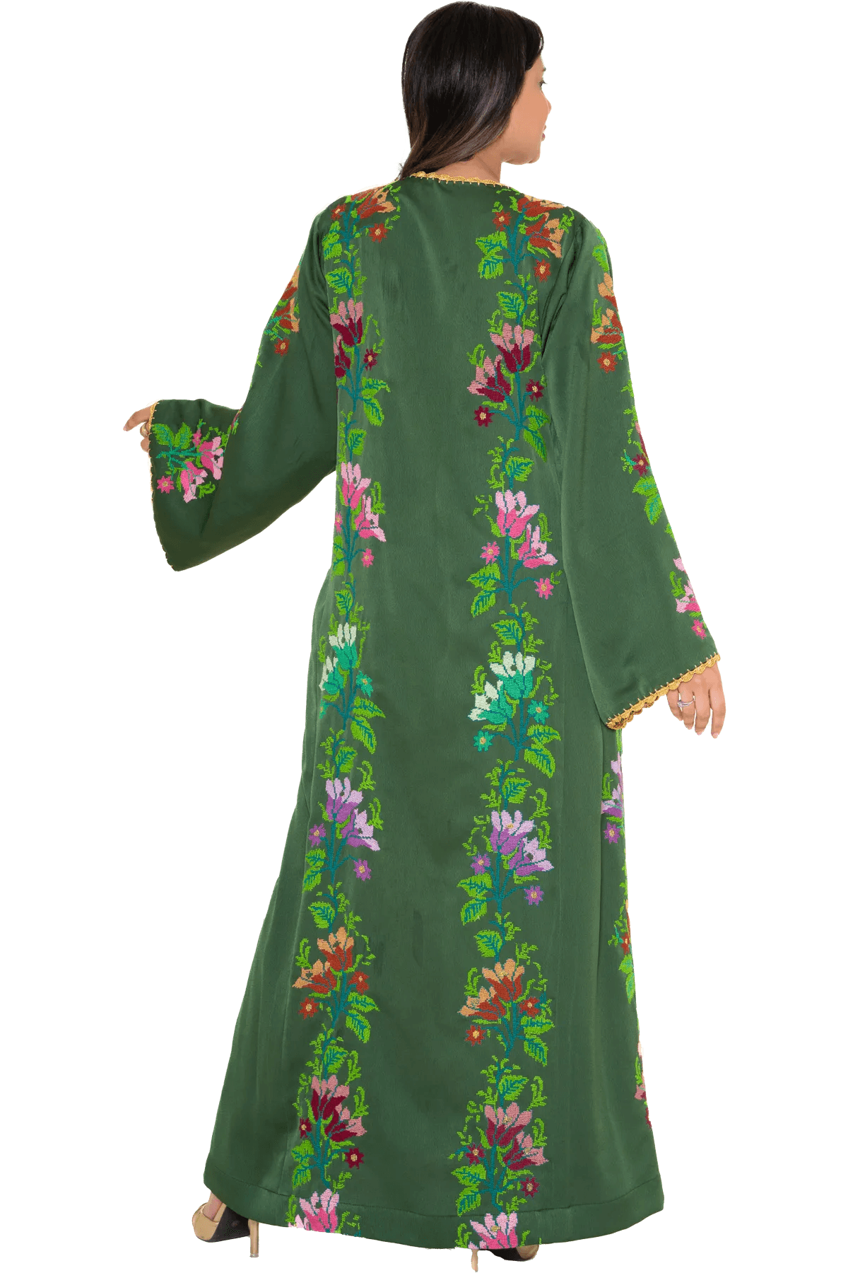 Hand-embroidered Green Thoub