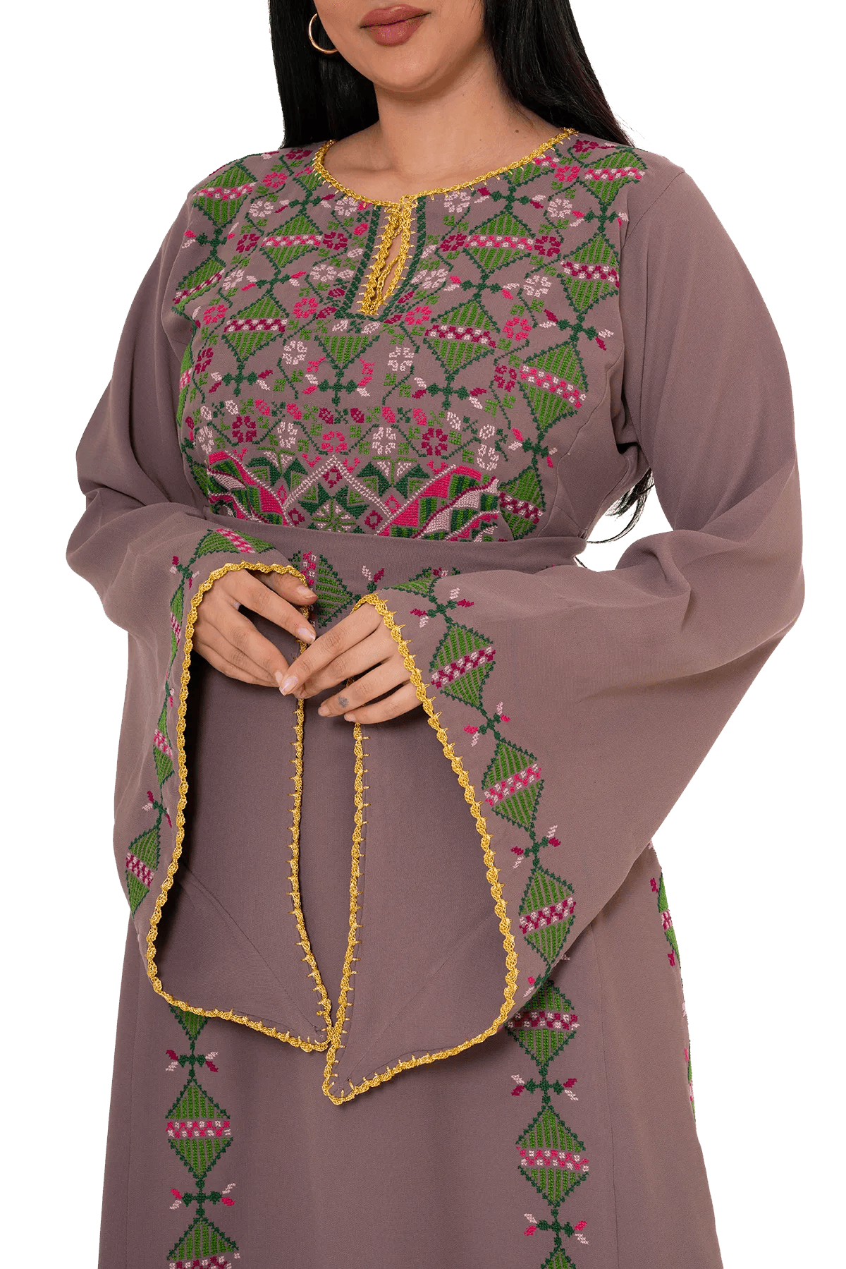 Hand-stitched Pink Thoub