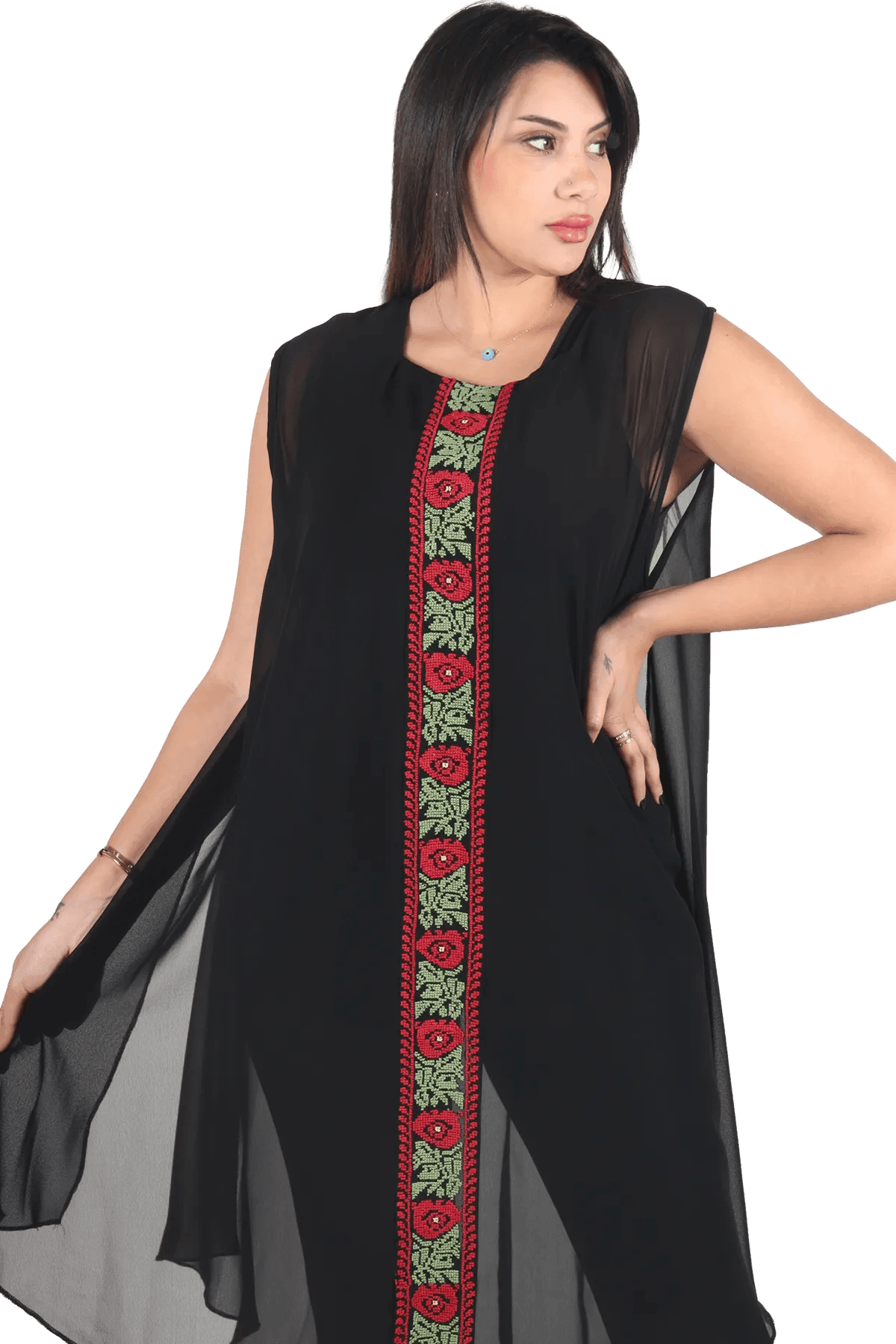 Hand-Embroidered chiffon - Tatreez Store
