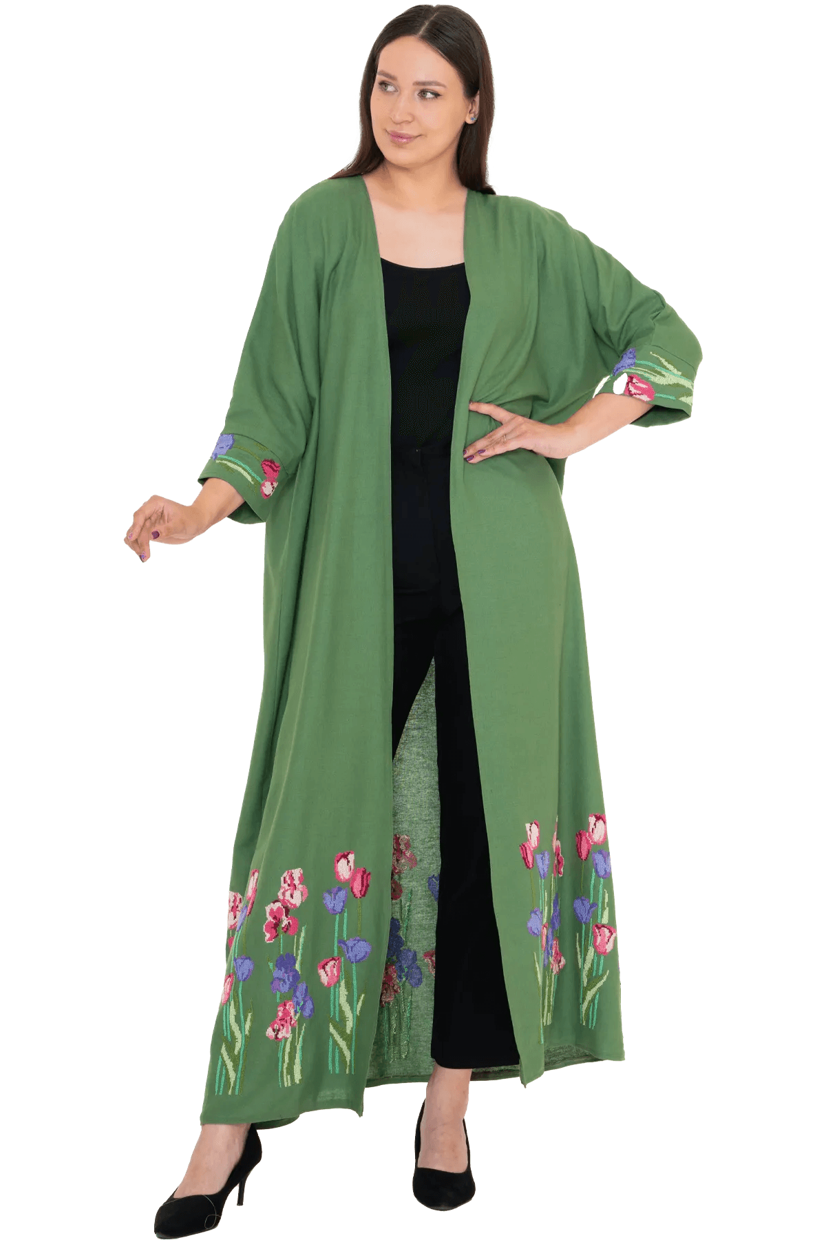 Linen Hand-Embroidered Bisht