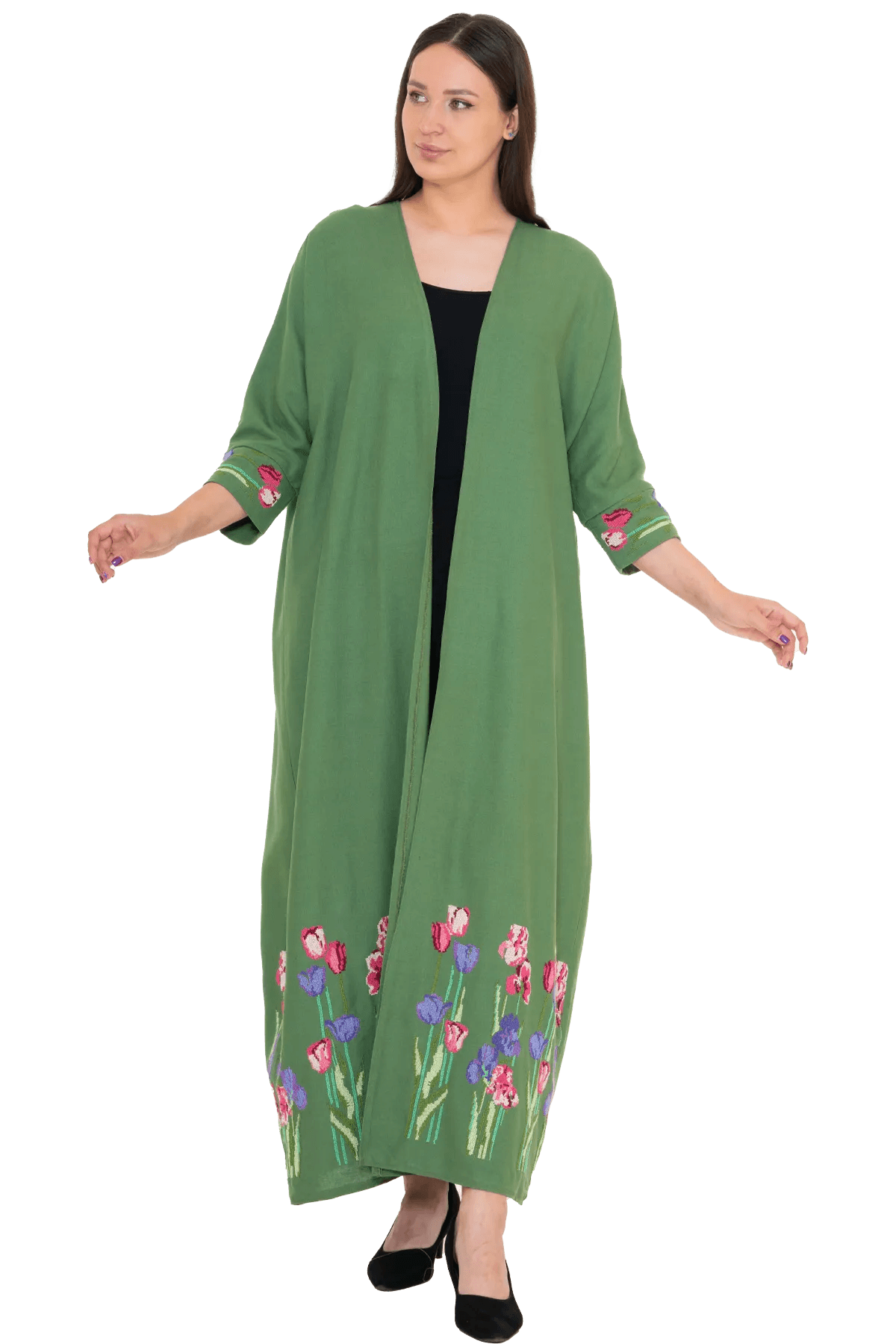Linen Hand-Embroidered Bisht
