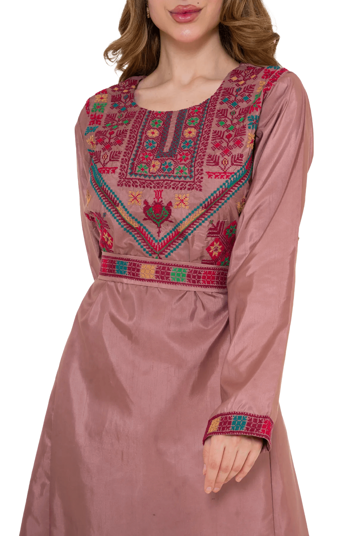 Hand-stitched pink Tafta Thoub