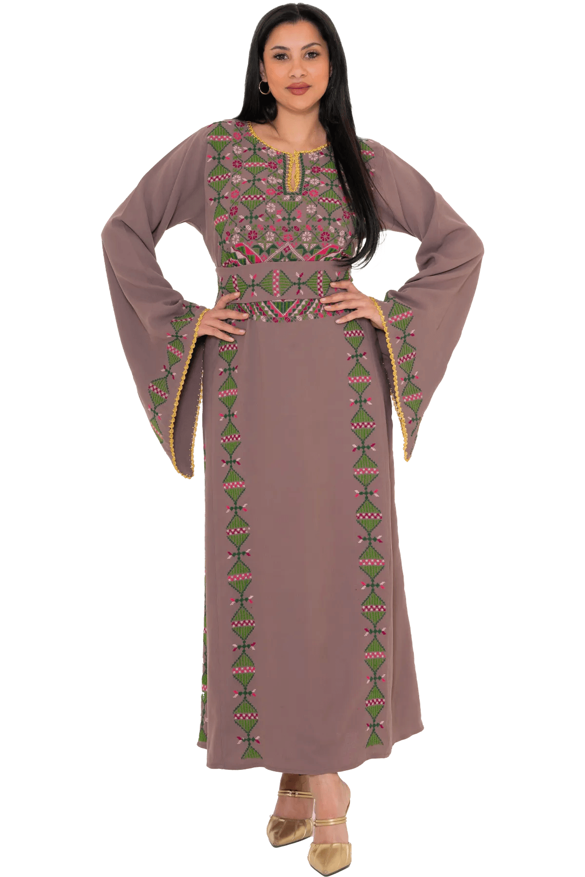 Hand-stitched Pink Thoub