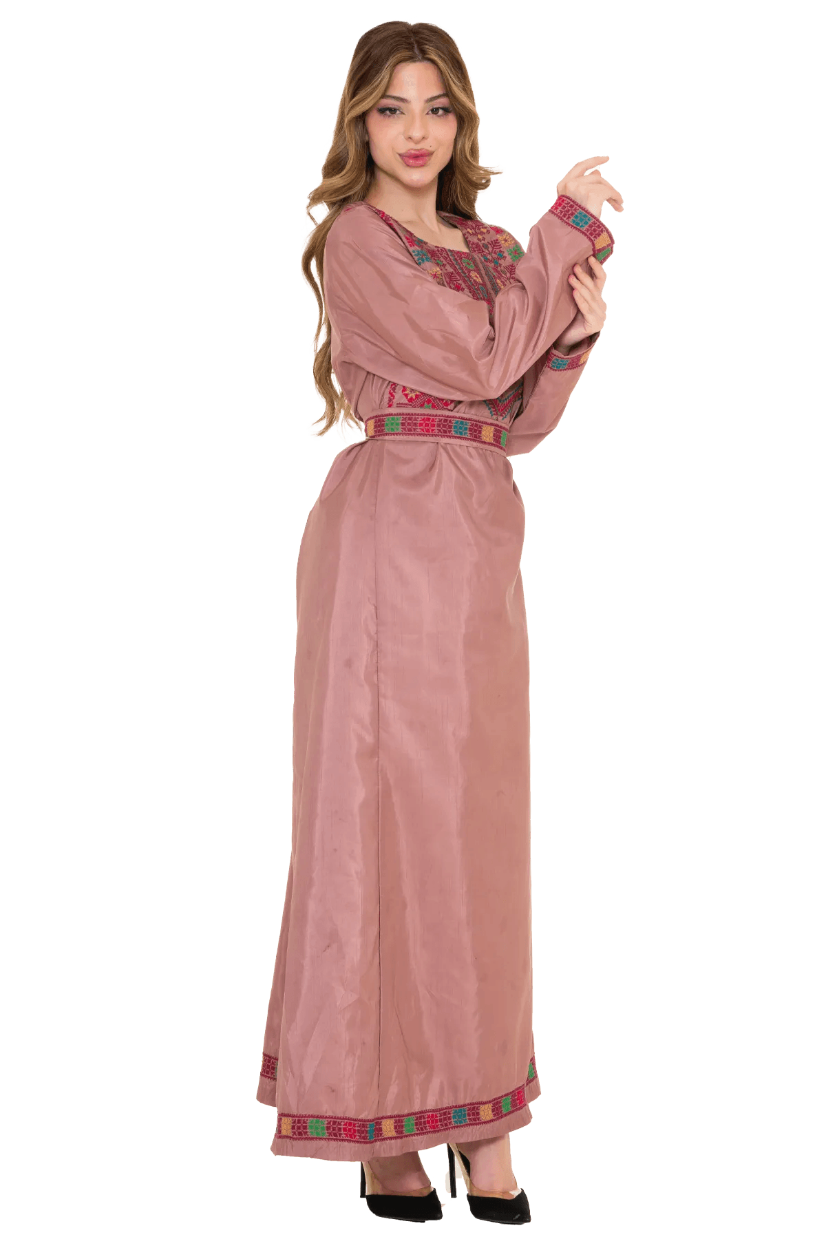 Hand-stitched pink Tafta Thoub