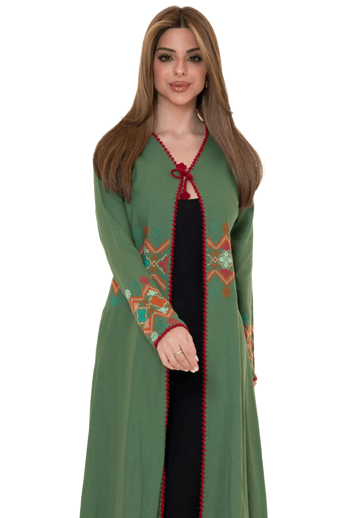 Greenly bisht with Saya Hand-stitched