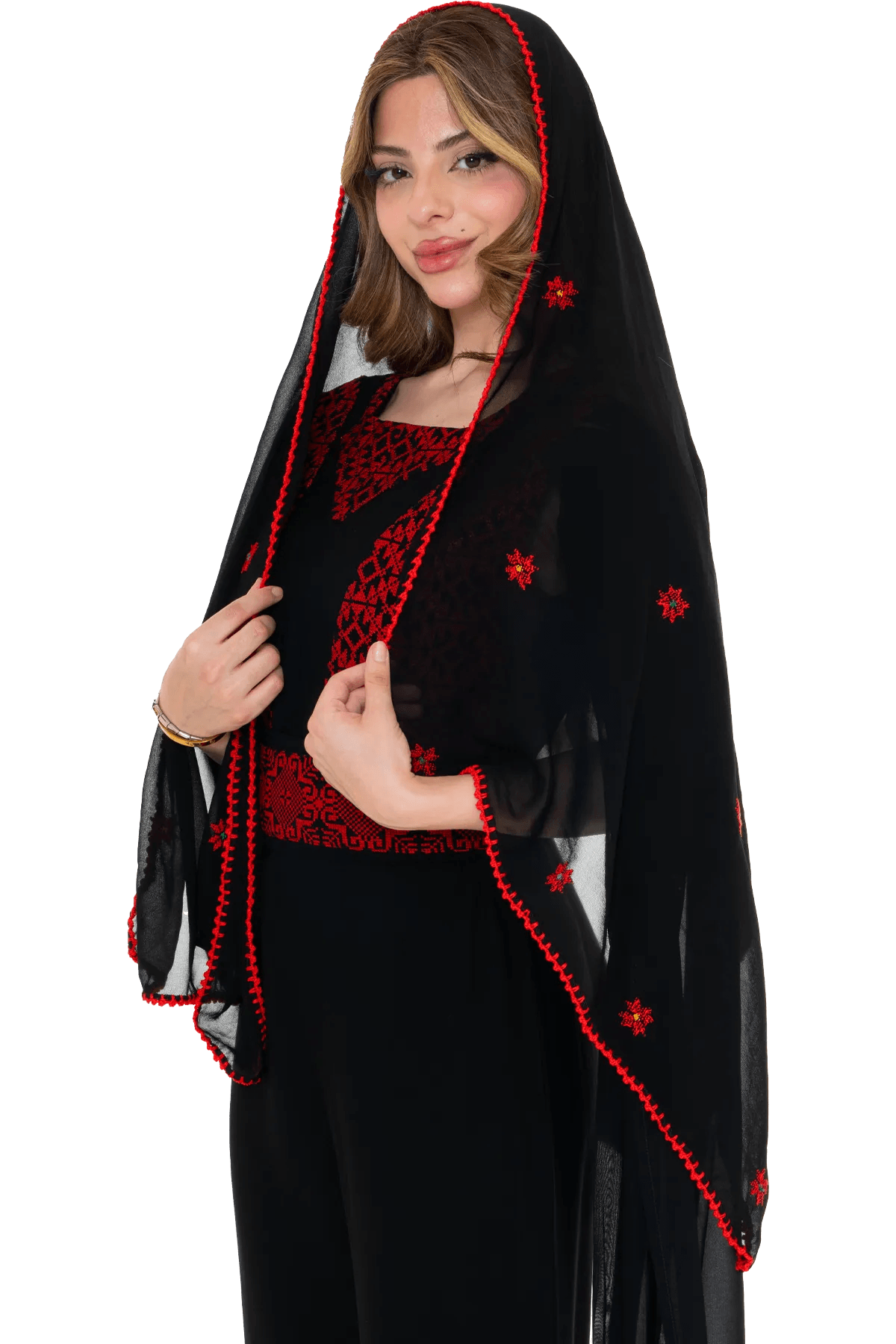Hand-stitched head shawl