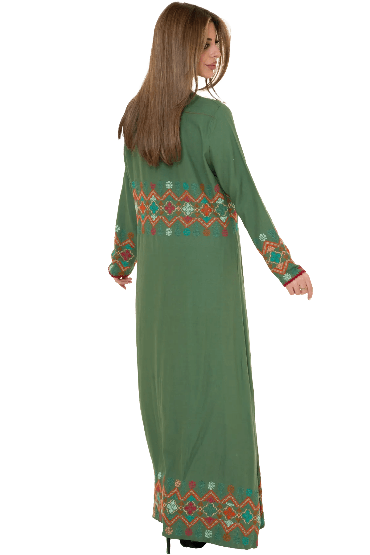 Greenly bisht with Saya Hand-stitched