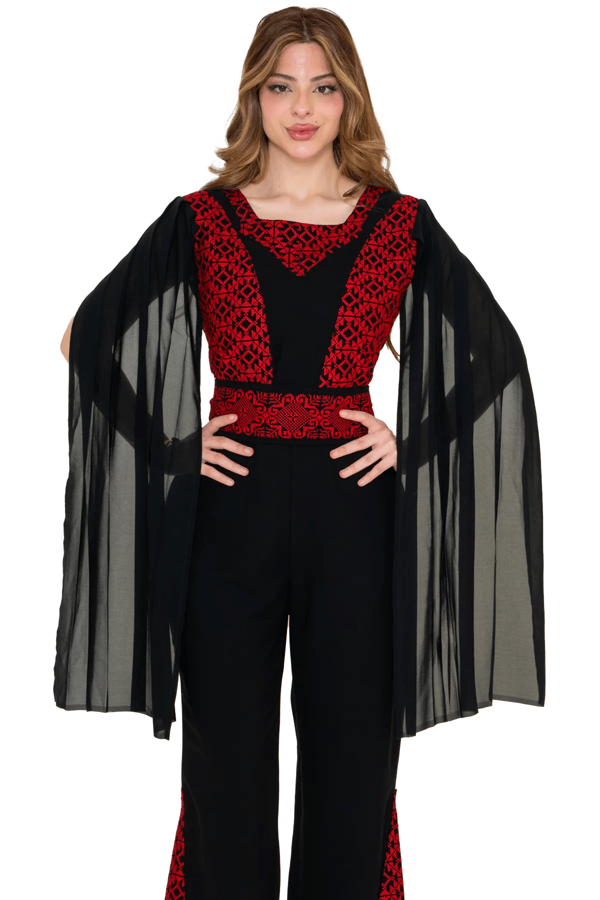 Machine-stitched black Jumpsuit (%)