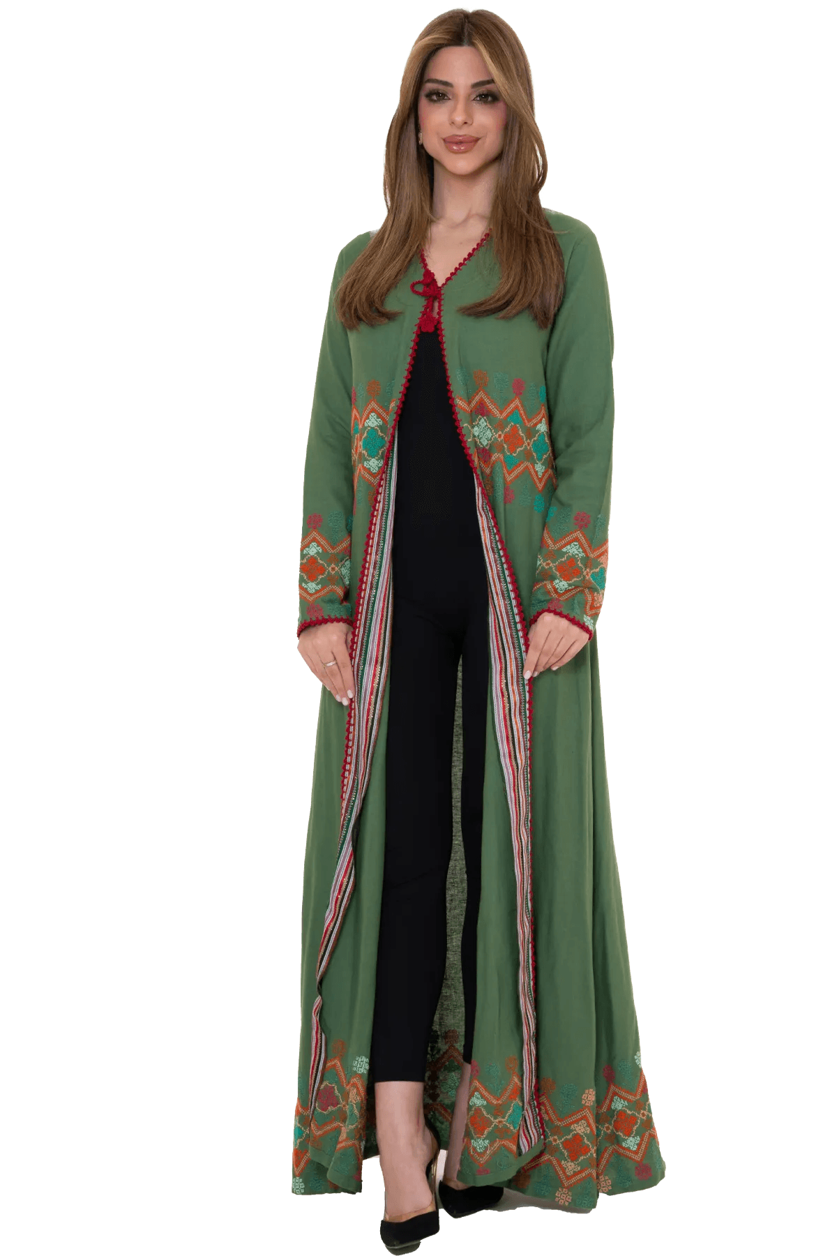 Greenly bisht with Saya Hand-stitched