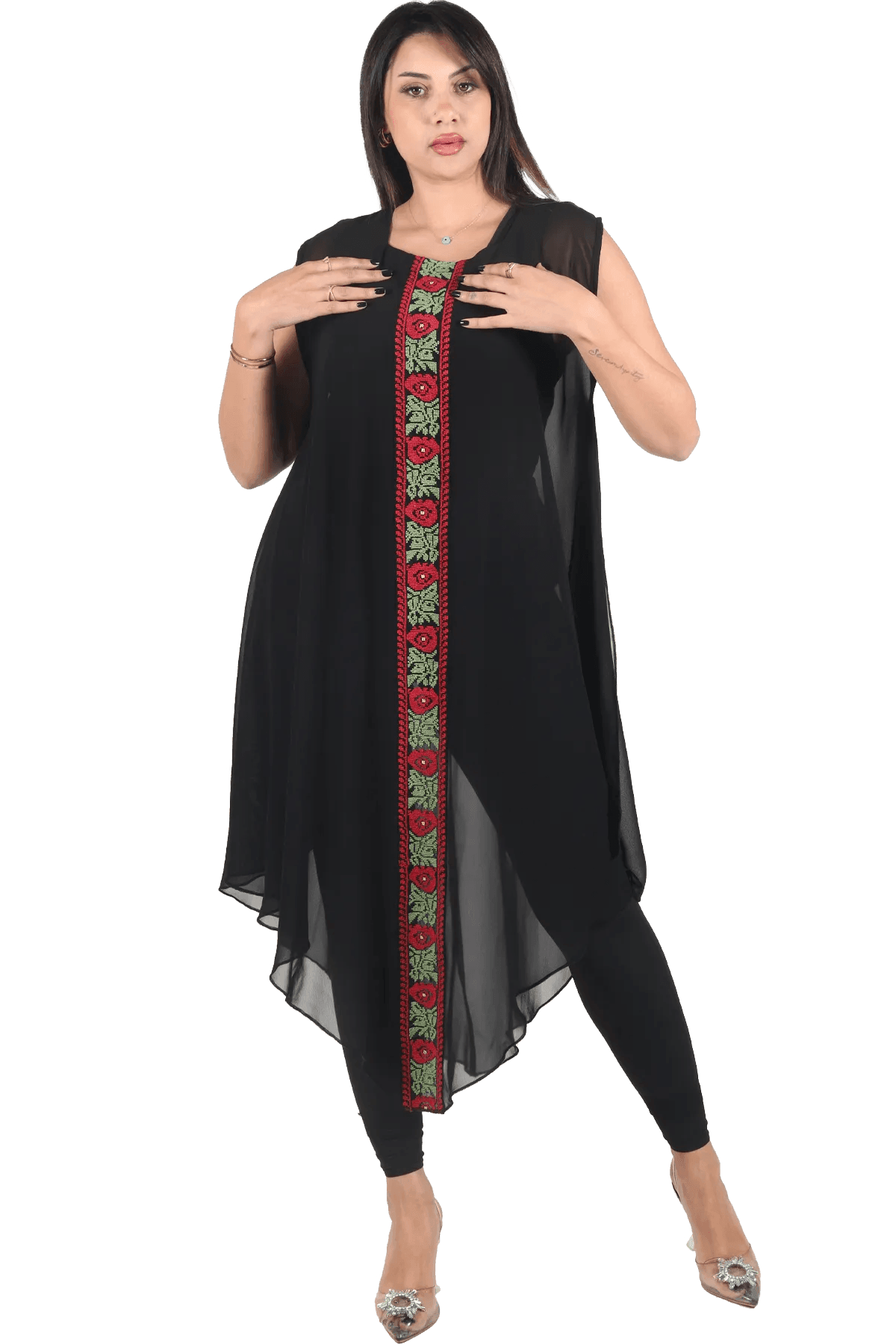 Hand-Embroidered chiffon - Tatreez Store