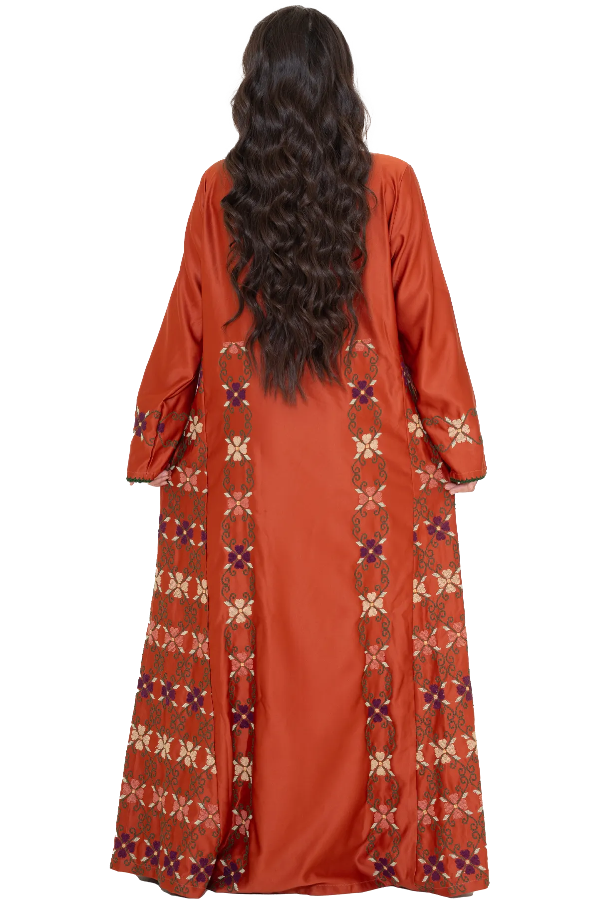 Hand-stitched red Thoub