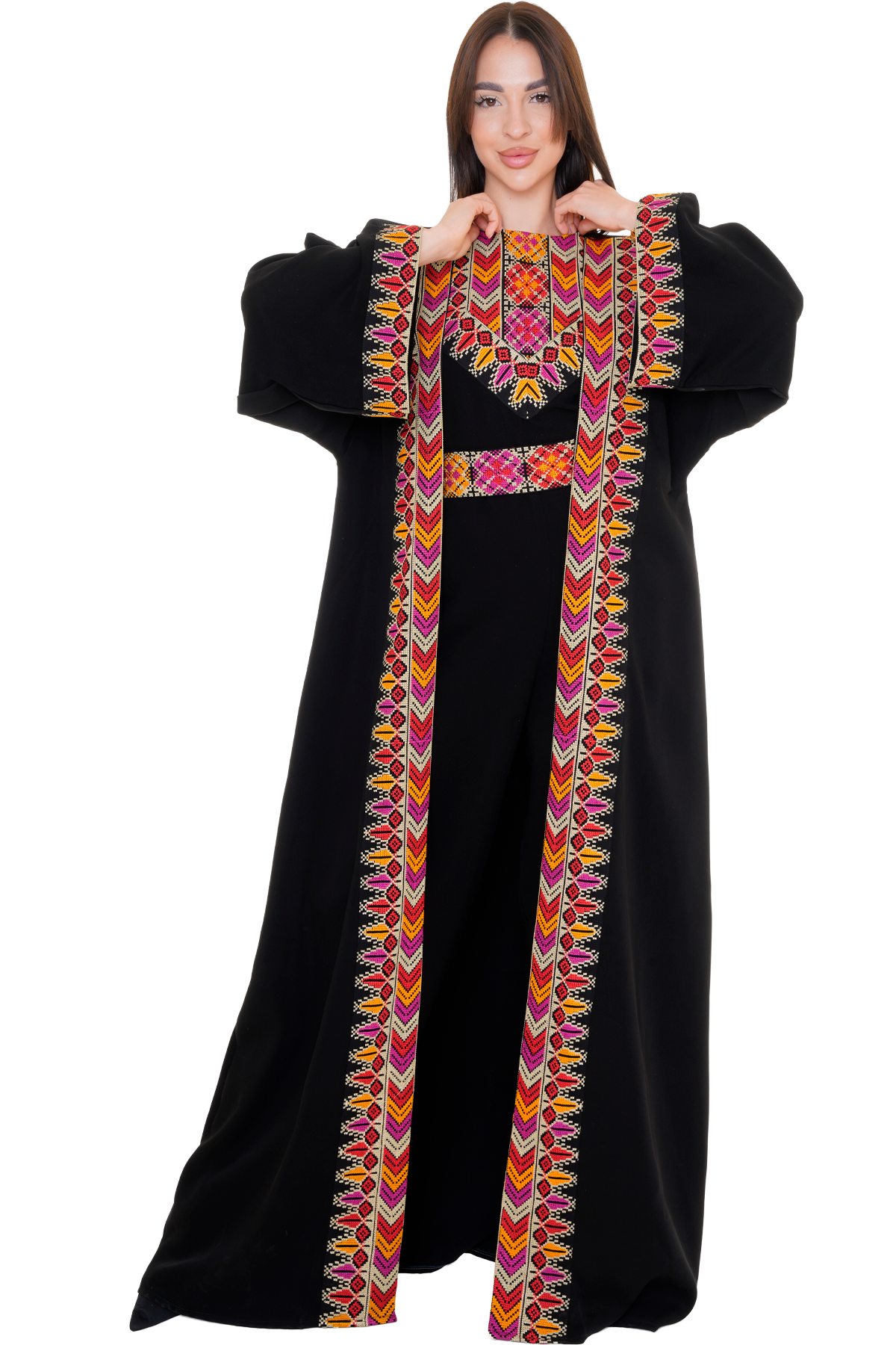 Machine stitched Bisht 2Pcs