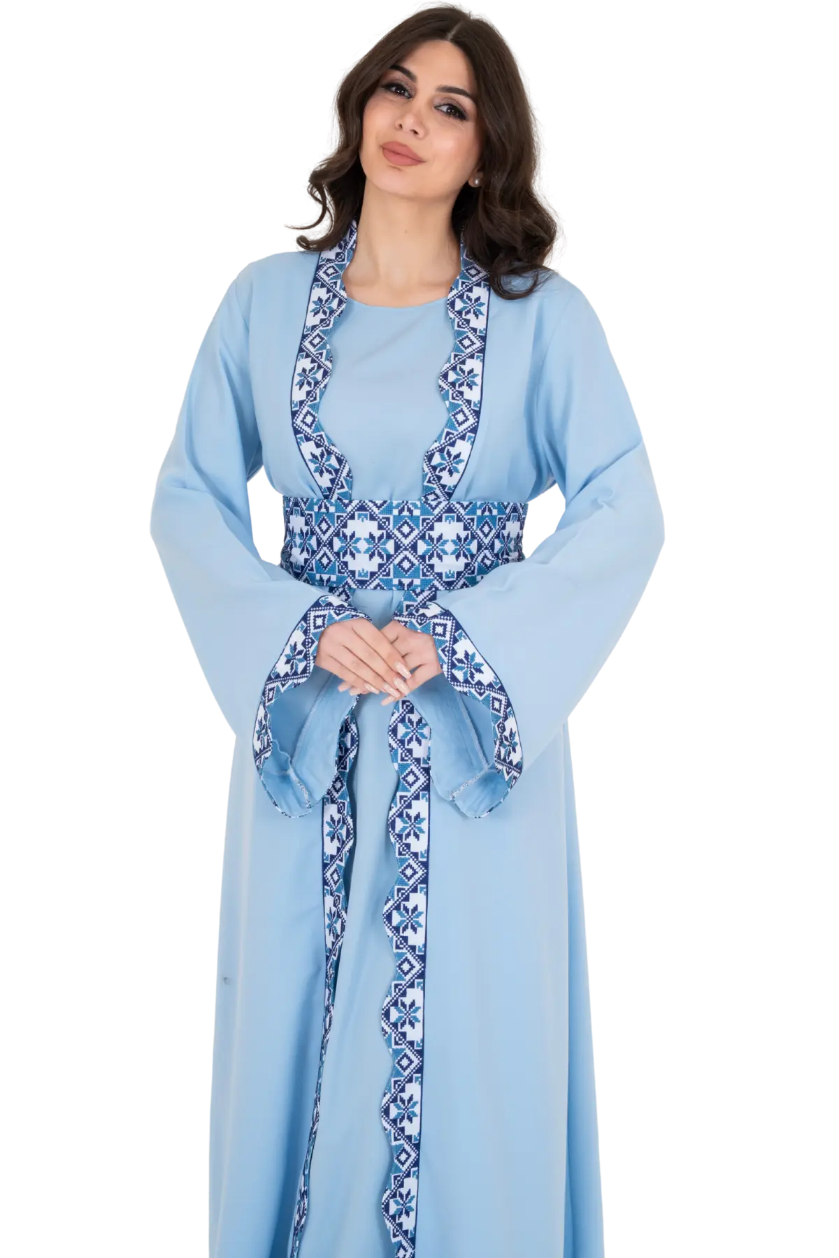 Machine stitched Bisht 2pcs