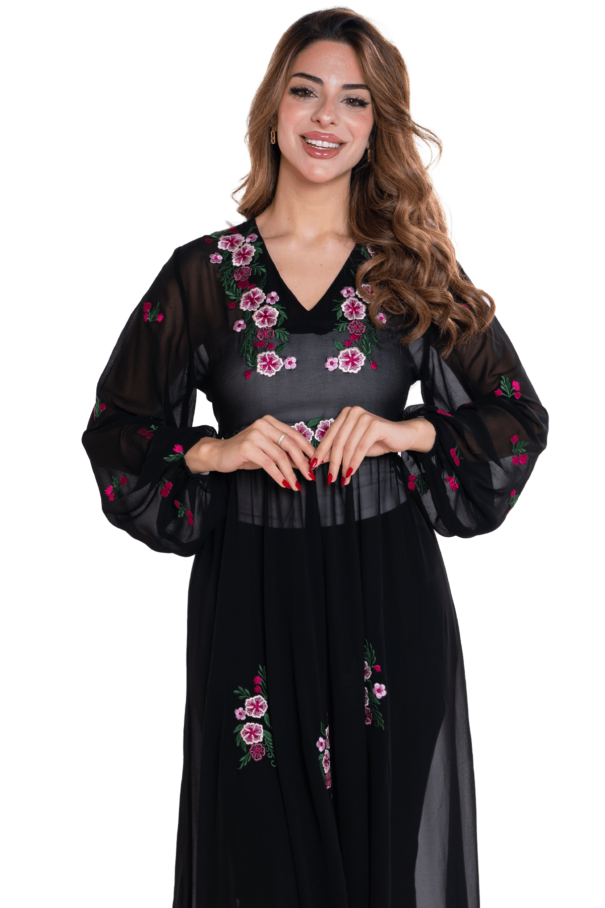 Tara-embroidered chiffon