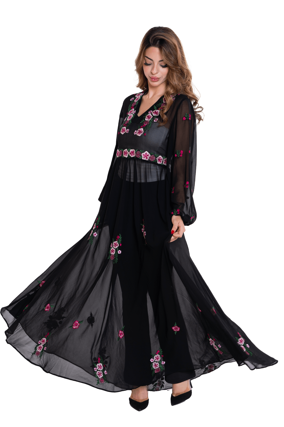 Tara-embroidered chiffon