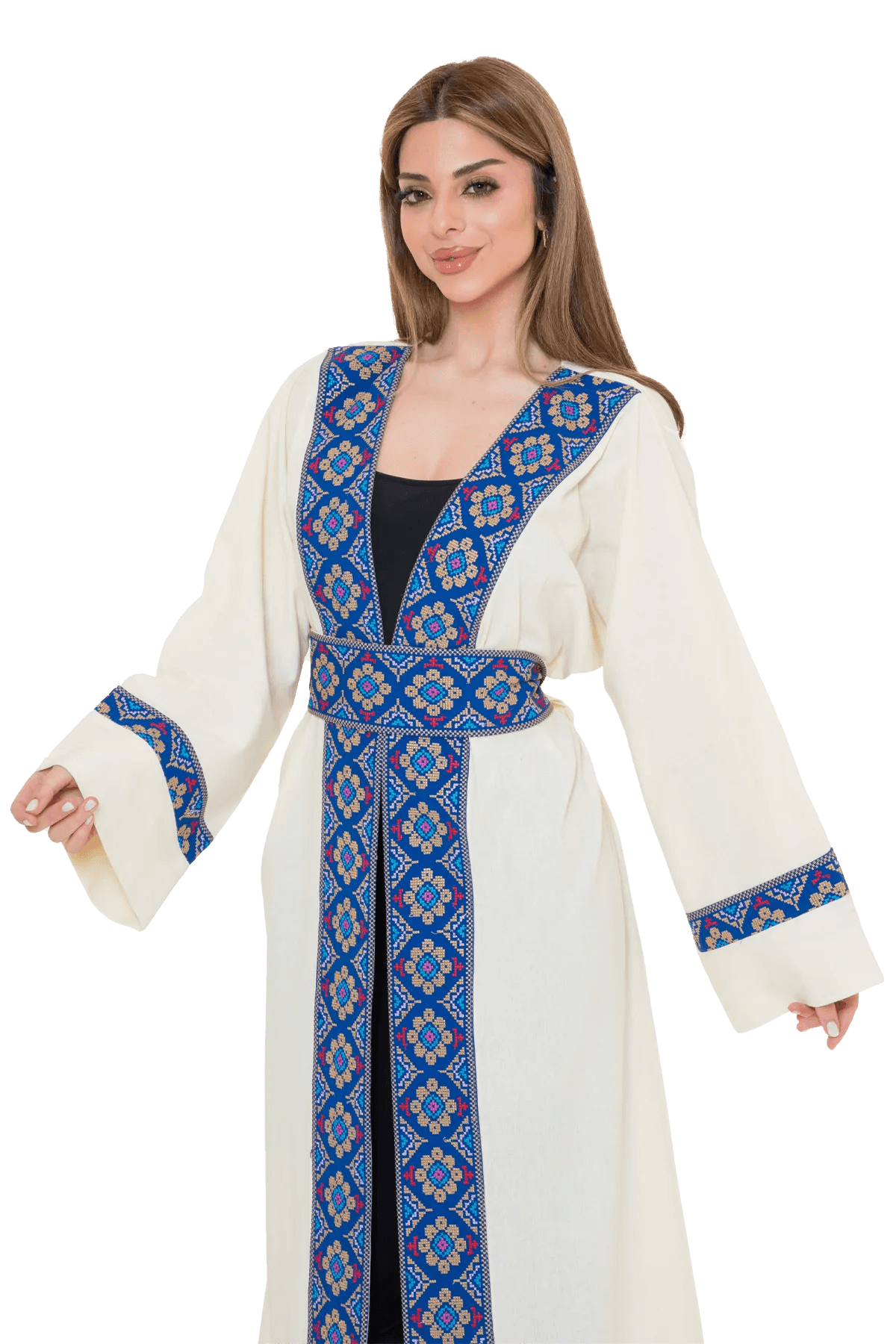 Machine embroidered Bisht