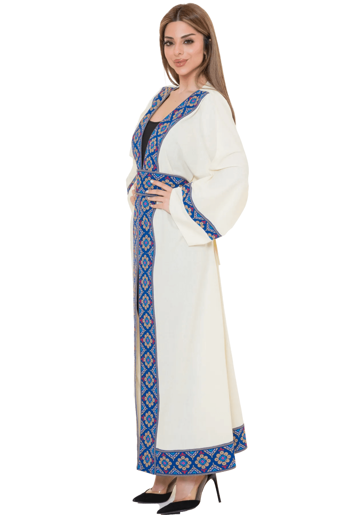 Machine embroidered Bisht