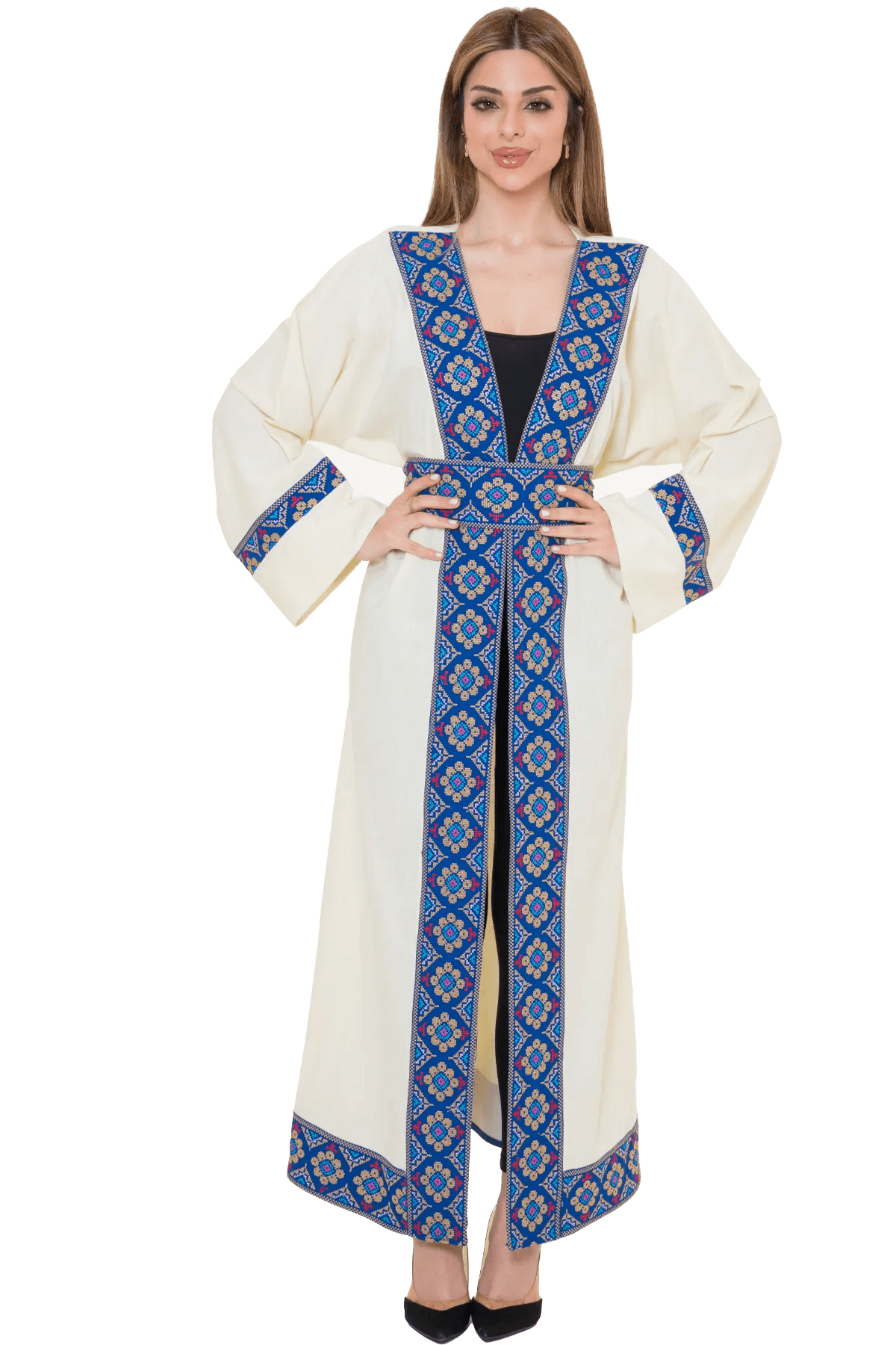 Machine embroidered Bisht