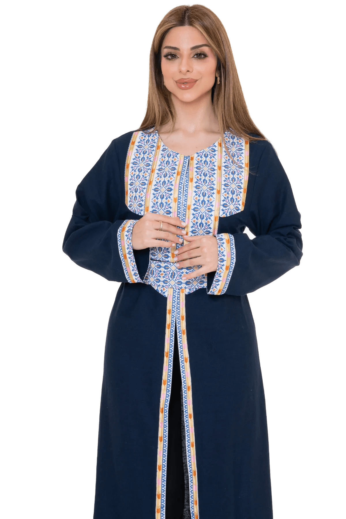 Machine embroidered Bisht