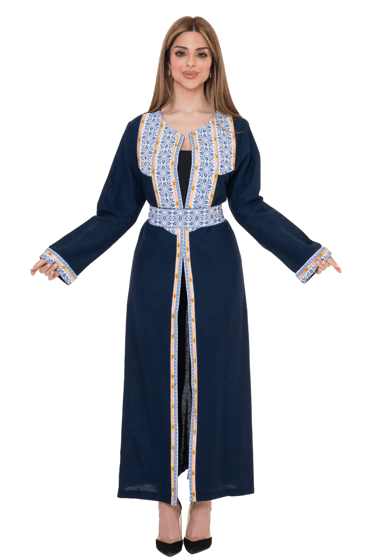 Machine embroidered Bisht