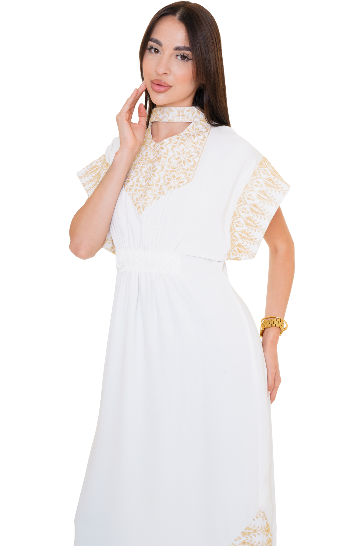 Embroidered white Dress